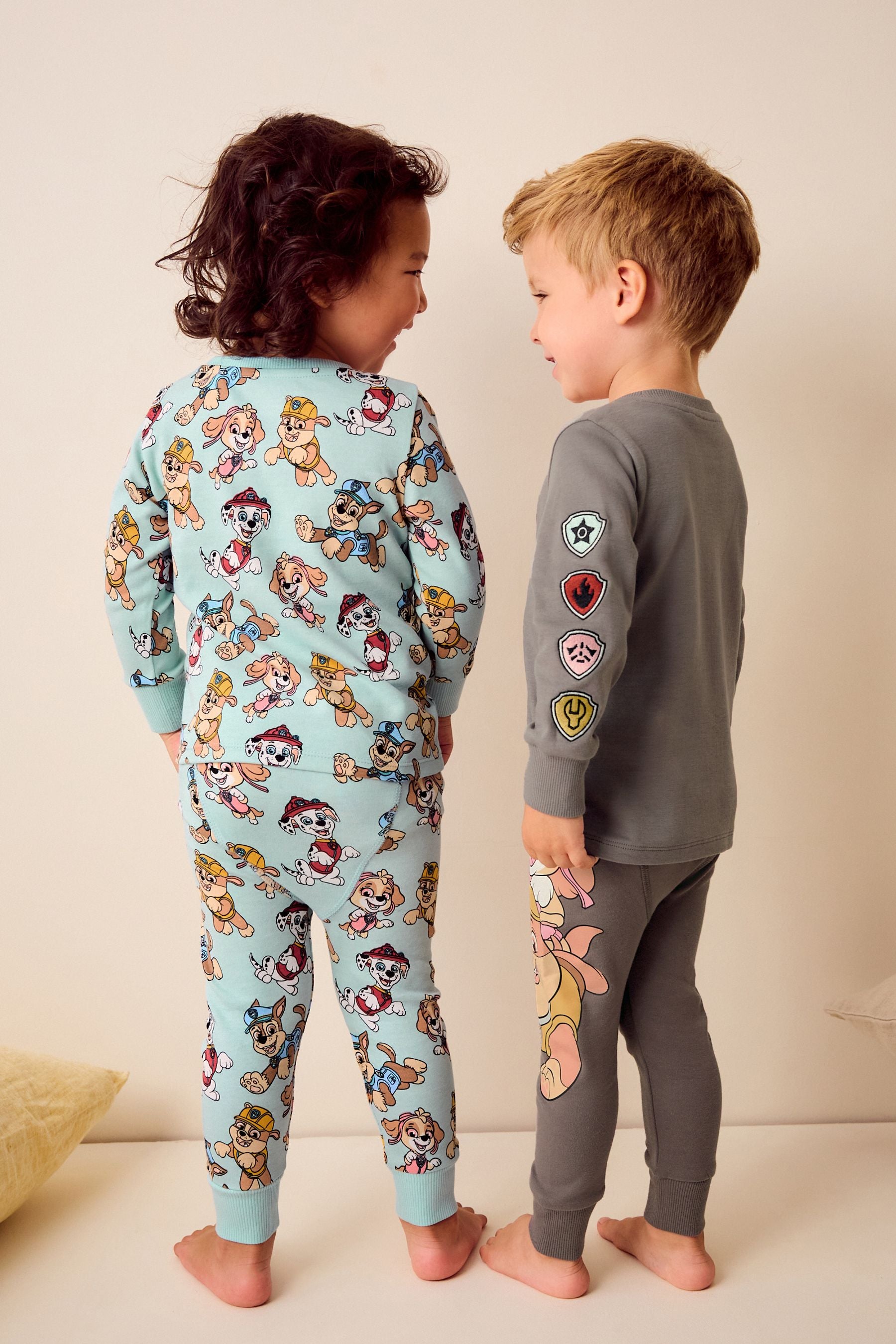 Blue/Grey Paw Patrol Snuggle 100% Cotton Pyjamas 2 Pack (9mths-9yrs)