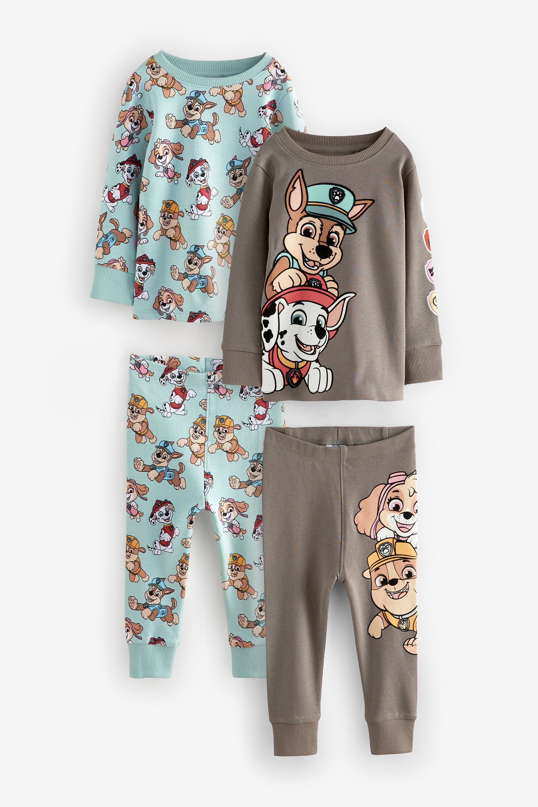 Blue/Grey Paw Patrol Snuggle 100% Cotton Pyjamas 2 Pack (9mths-9yrs)