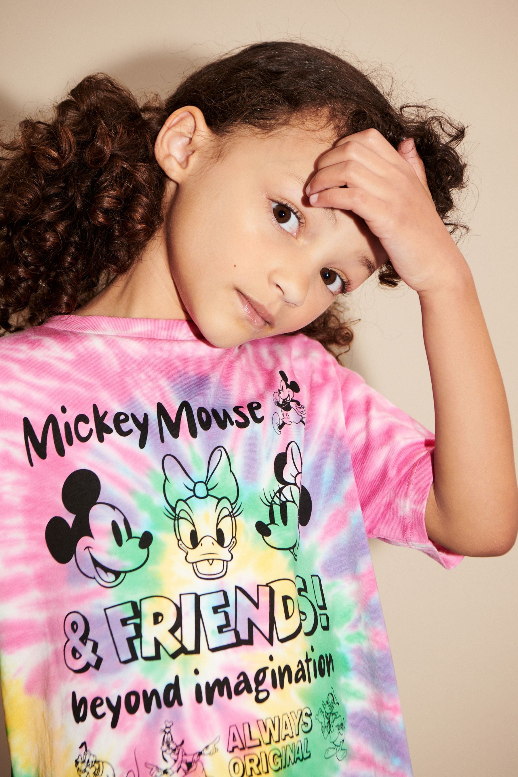 Rainbow Tie Dye Oversized Sequin Minnie Mouse License T-Shirt (3-16yrs)