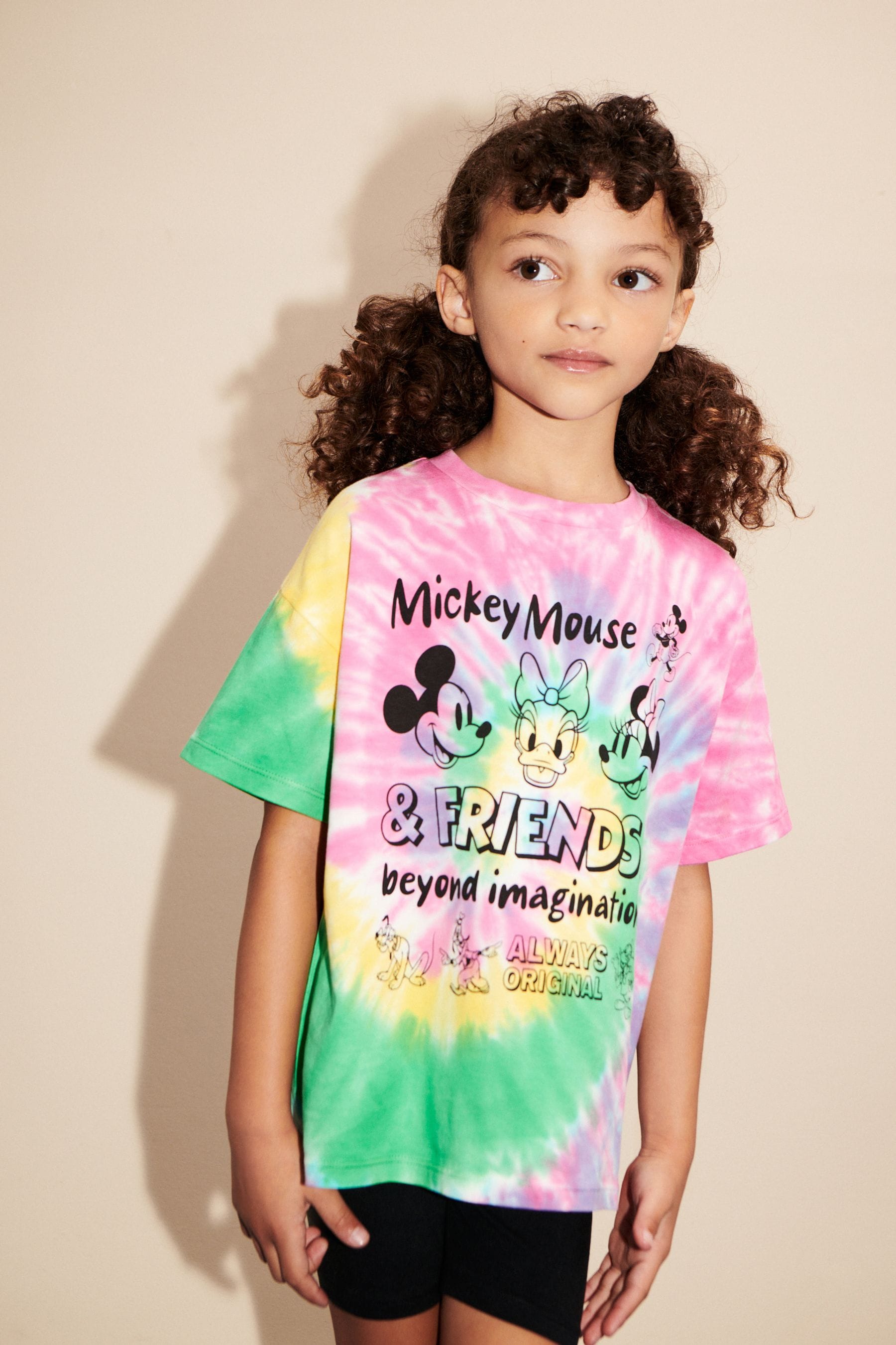 Rainbow Tie Dye Oversized Sequin Minnie Mouse License T-Shirt (3-16yrs)