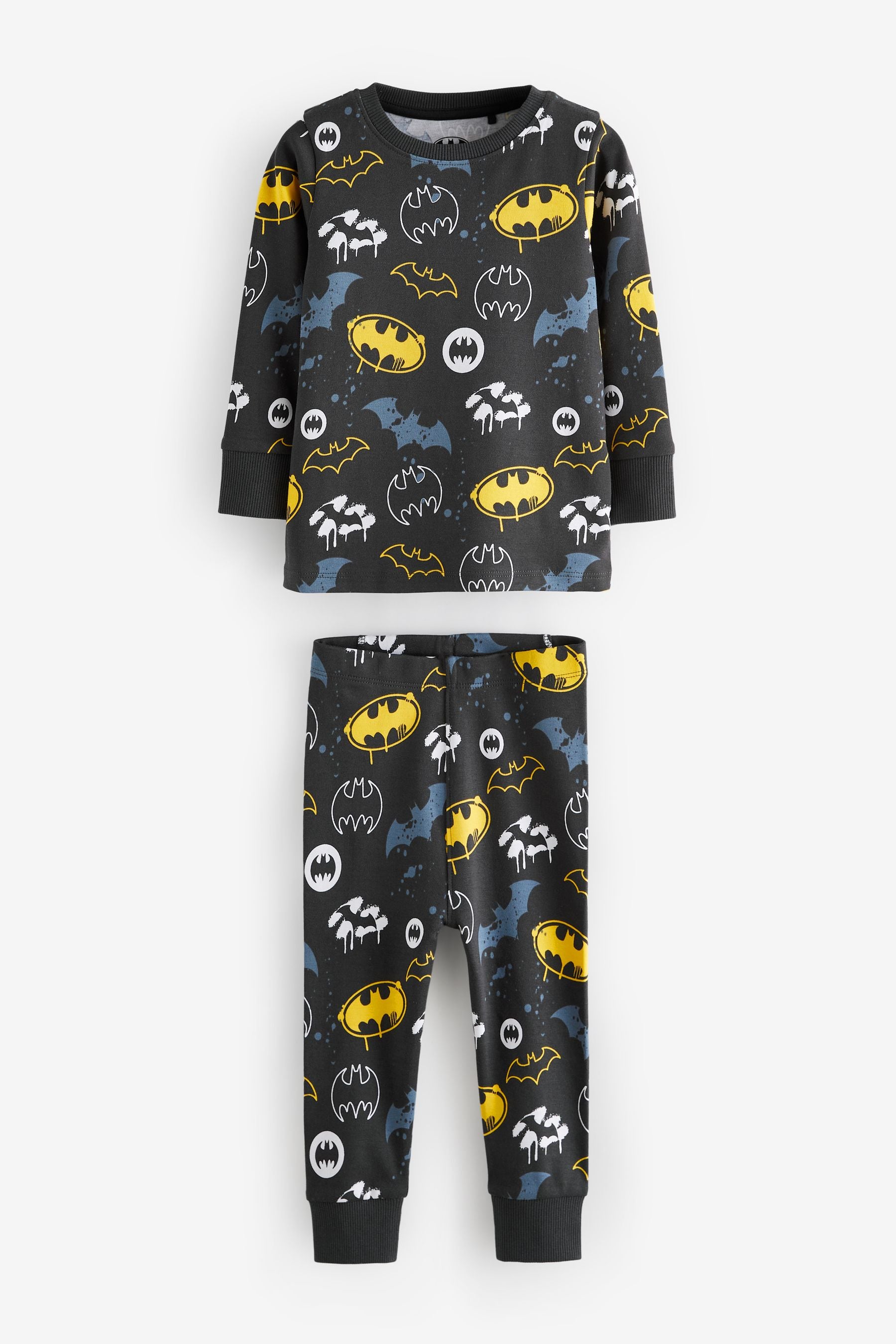 Black/Grey/Yellow Batman Snuggle Pyjamas 2 Pack (9mths-10yrs)