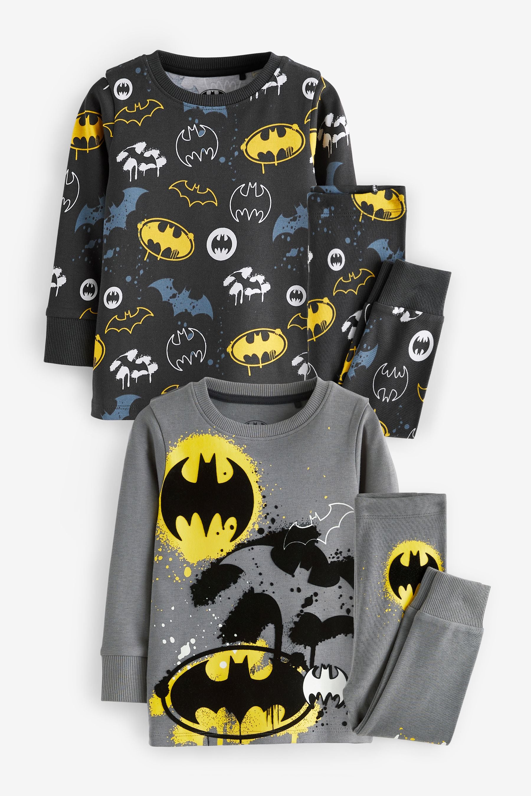 Black/Grey/Yellow Batman Snuggle Pyjamas 2 Pack (9mths-10yrs)