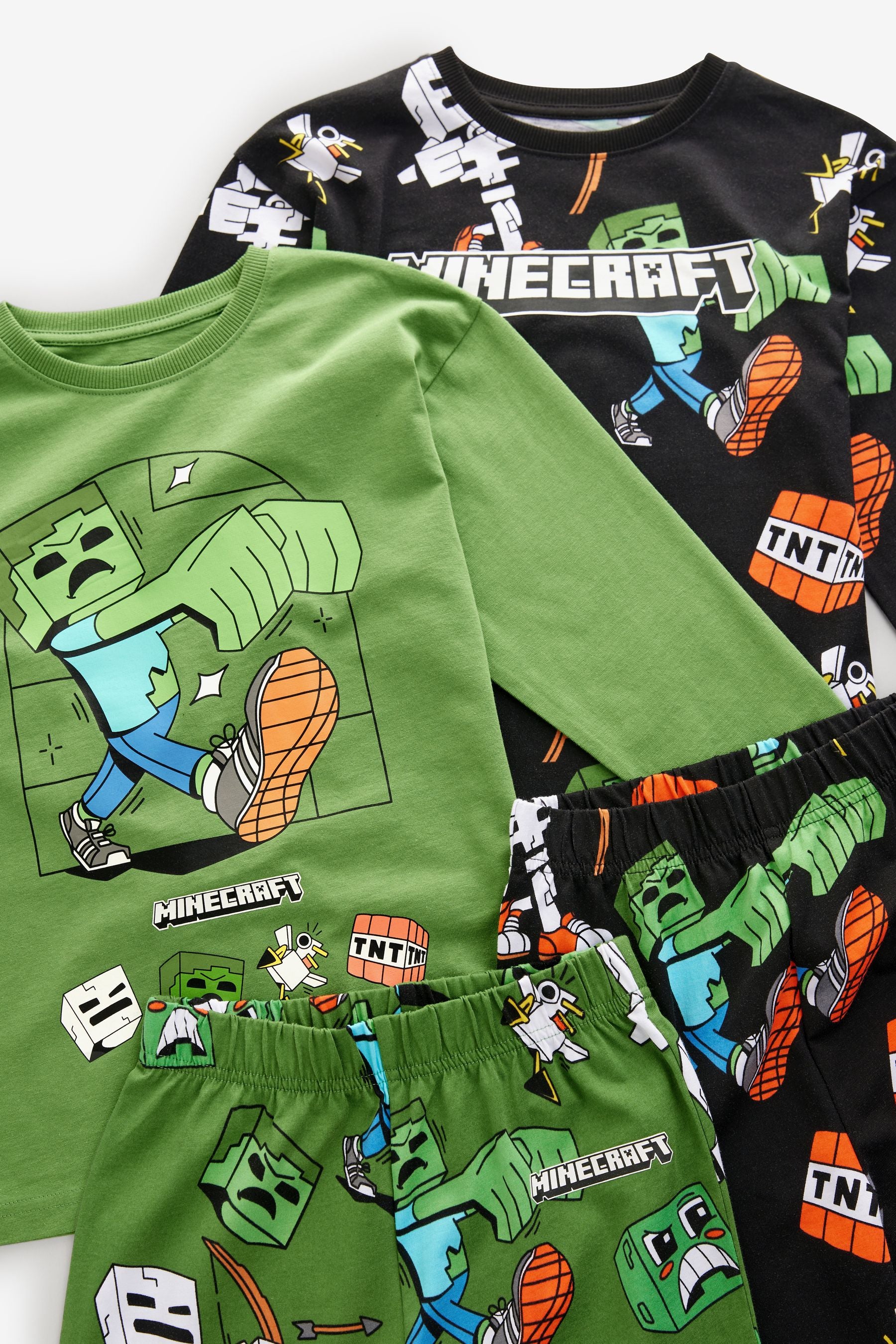 Black/Green Minecraft License Pyjamas 2 Pack (5-16yrs)