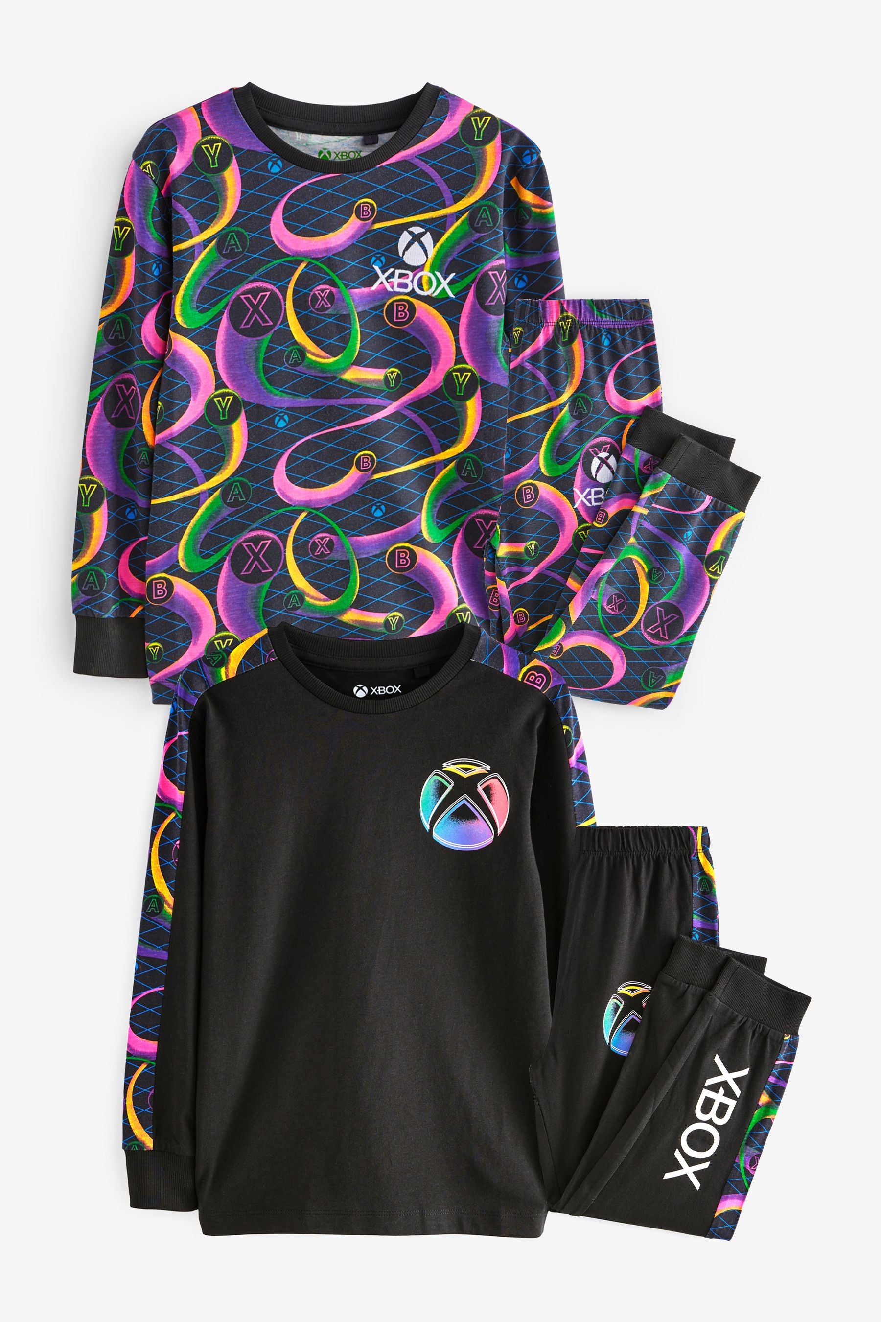 Xbox Black/Pink 2 Pack Long Sleeve 100% Cotton Pyjamas (5-16yrs)