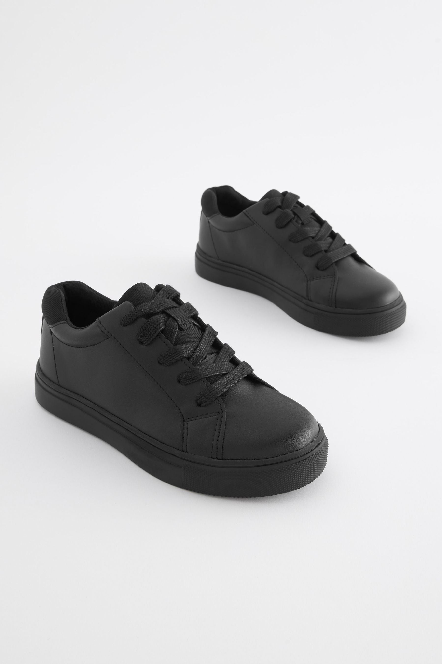 Black Standard Fit (F) Lace Up School Shoes