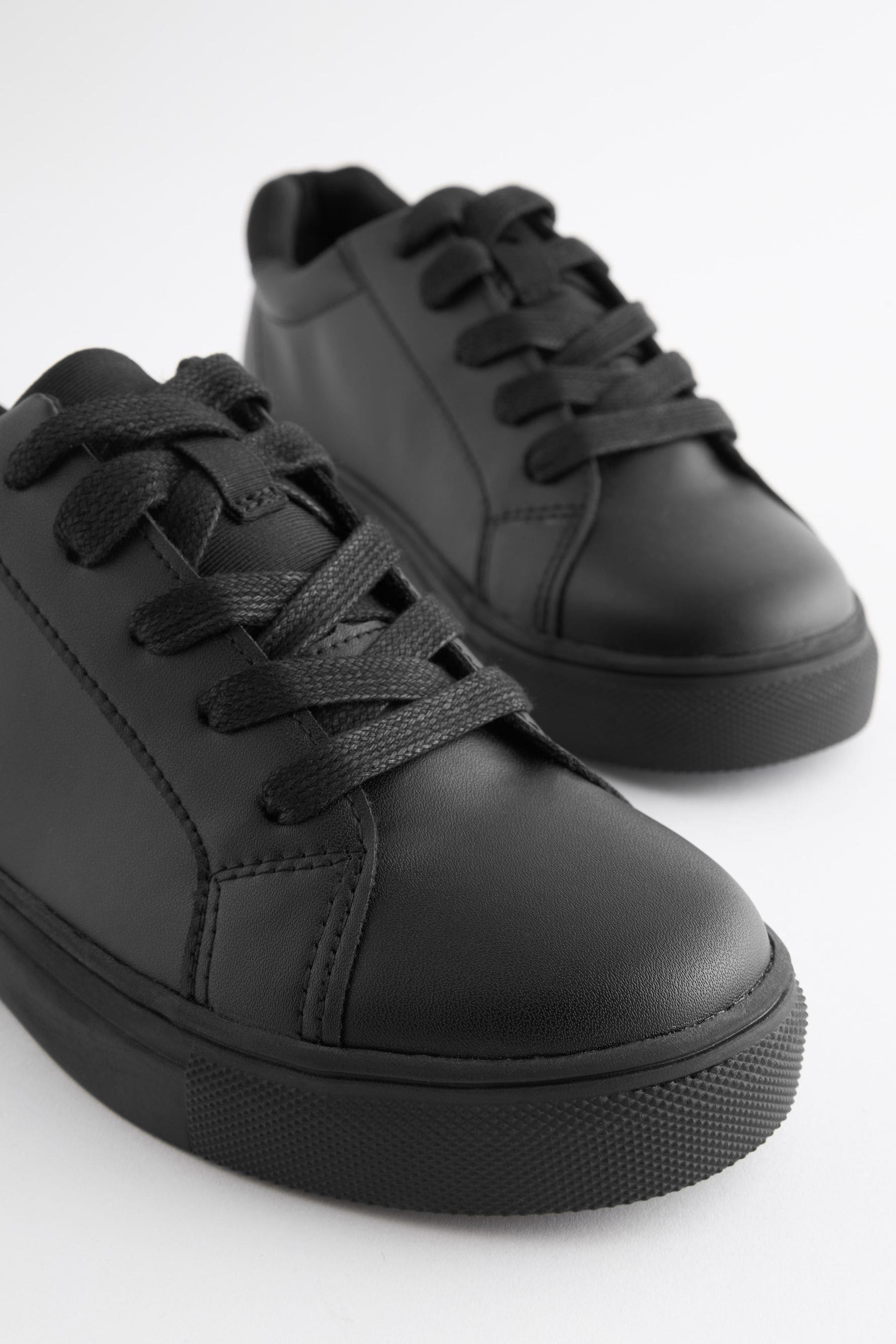 Black Standard Fit (F) Lace Up School Shoes