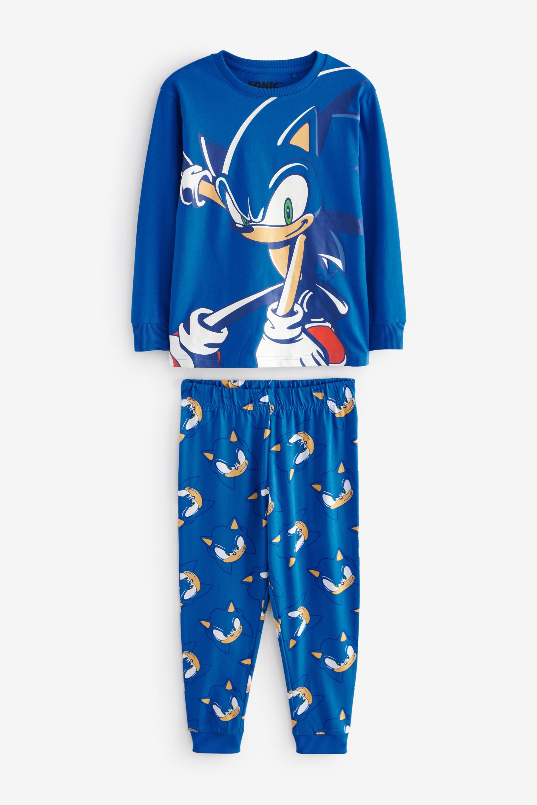 Blue/Red Sonic and Knuckles Long Leg 100% Cotton Pyjamas 2 Pack (3-14yrs)