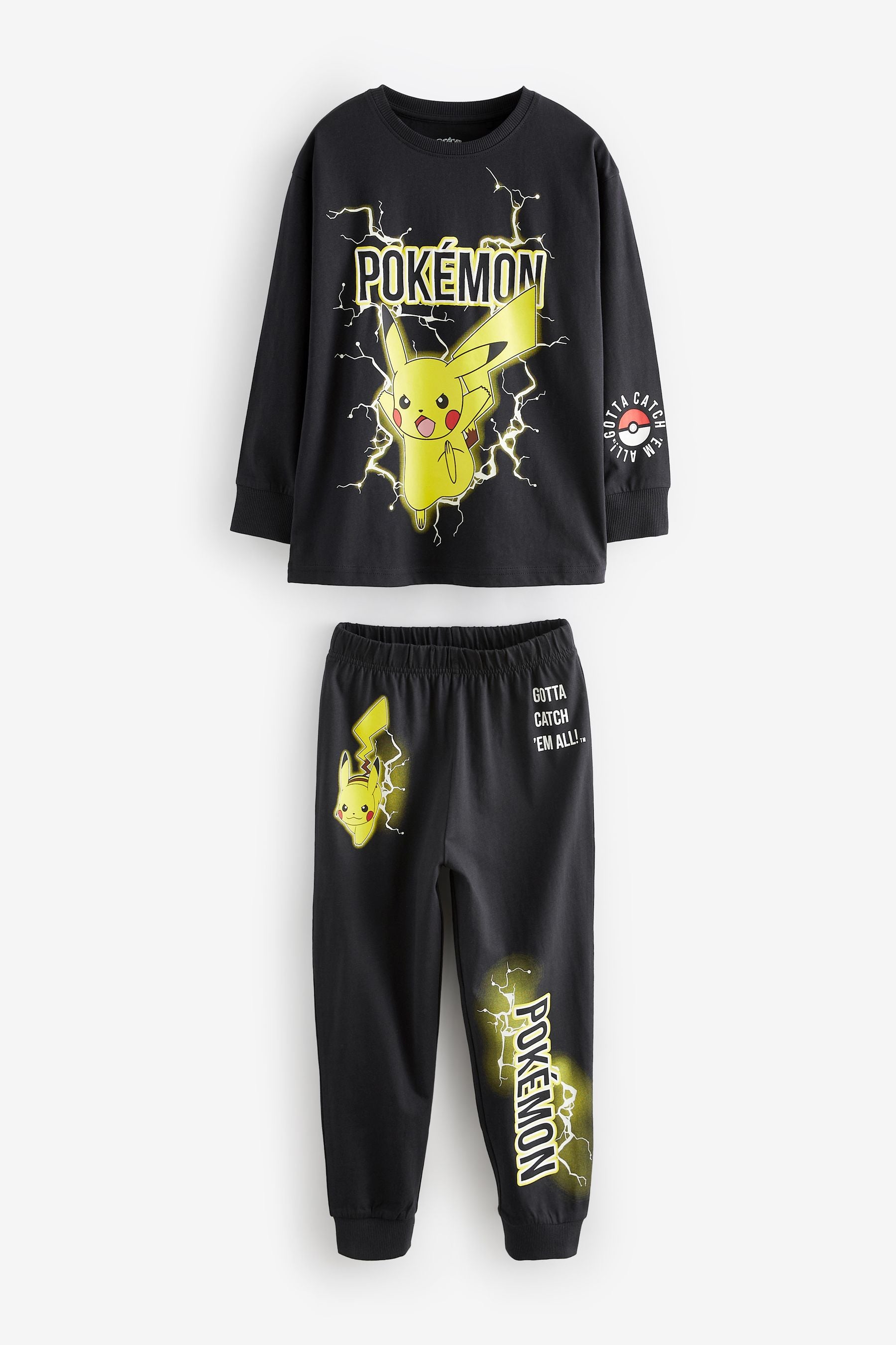 Pokémon Yellow/Black 100% Cotton Long Sleeve Pyjamas 2 Pack (4-16yrs)