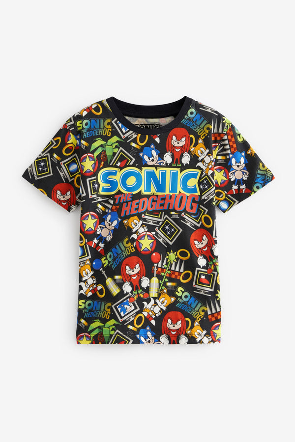 Multi Sonic The Hedgehog Short Sleeve T-Shirt (3-16yrs)