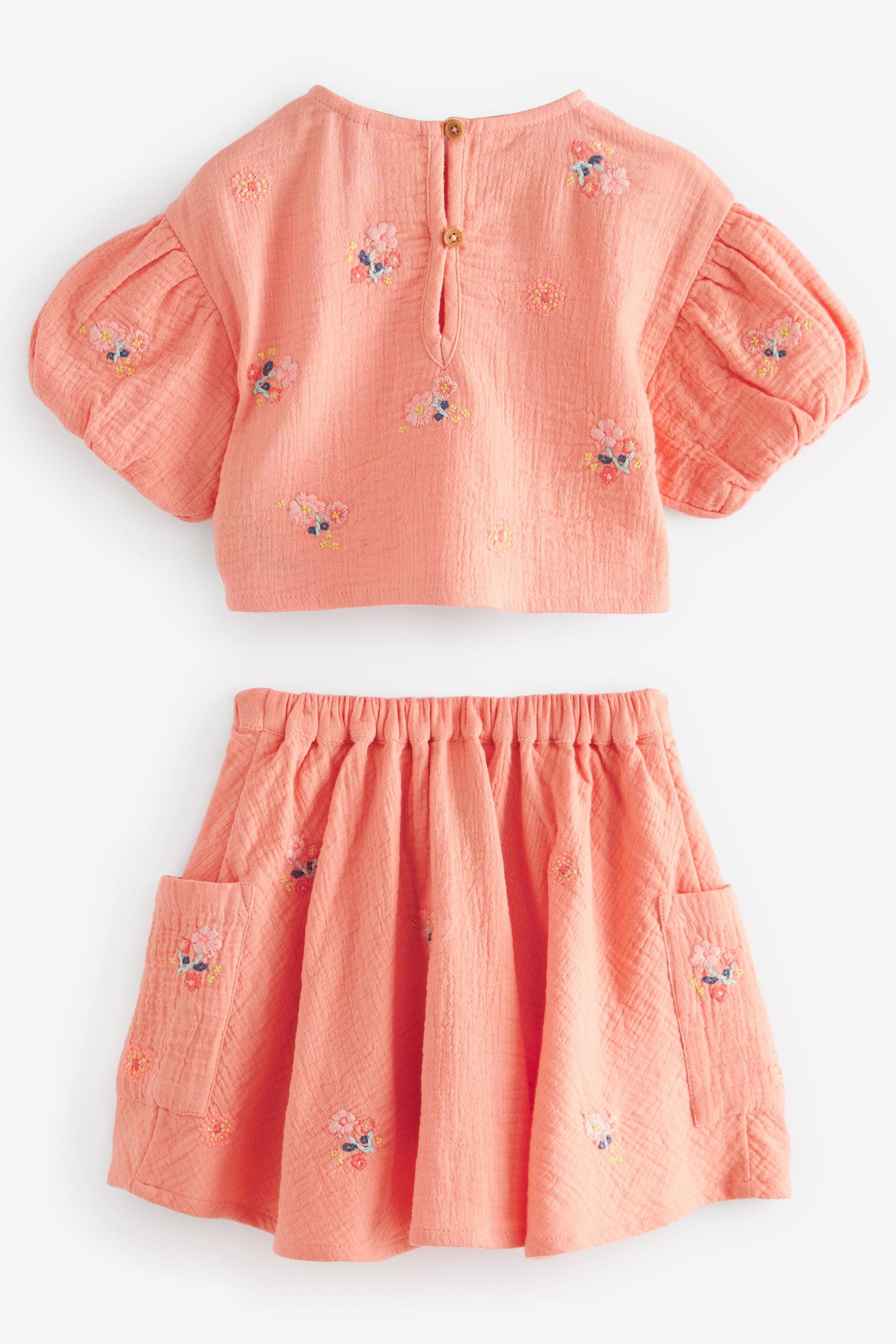 Peach Pink 100% Cotton Top & Skirt Set (3mths-7yrs)