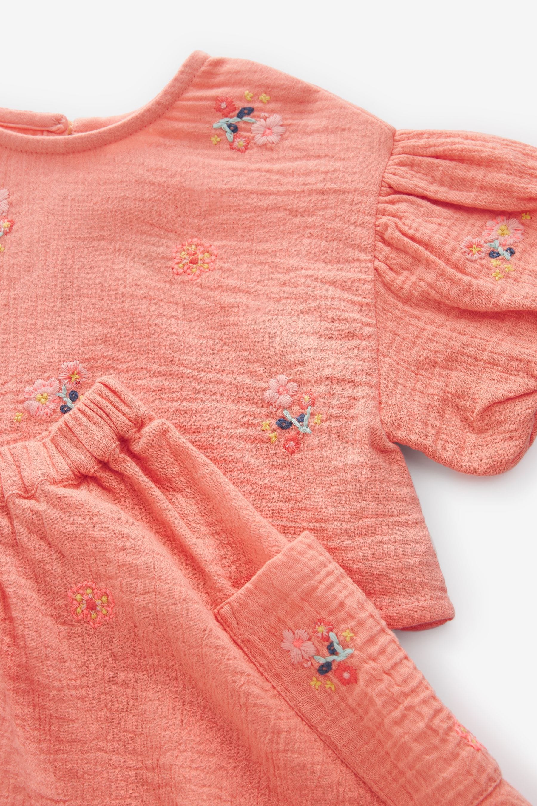 Peach Pink 100% Cotton Top & Skirt Set (3mths-7yrs)