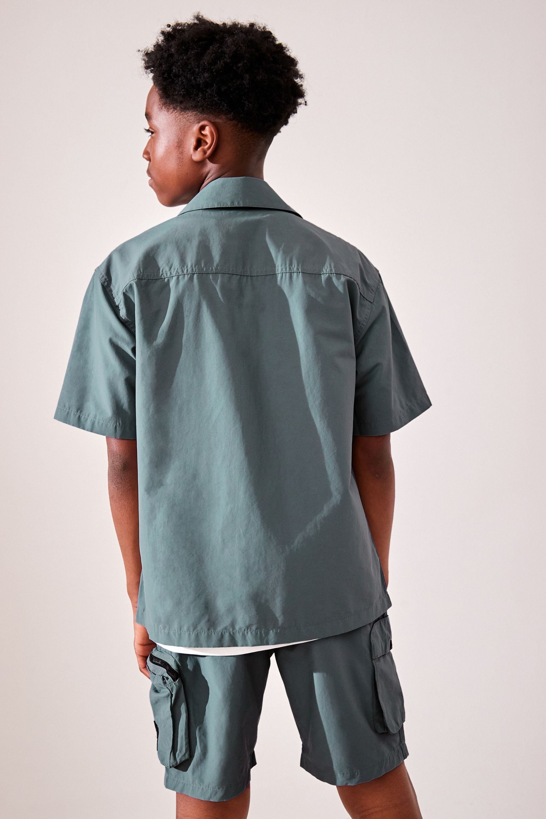 Blue Short Sleeve Utility Shirt & Shorts Set (3-16yrs)