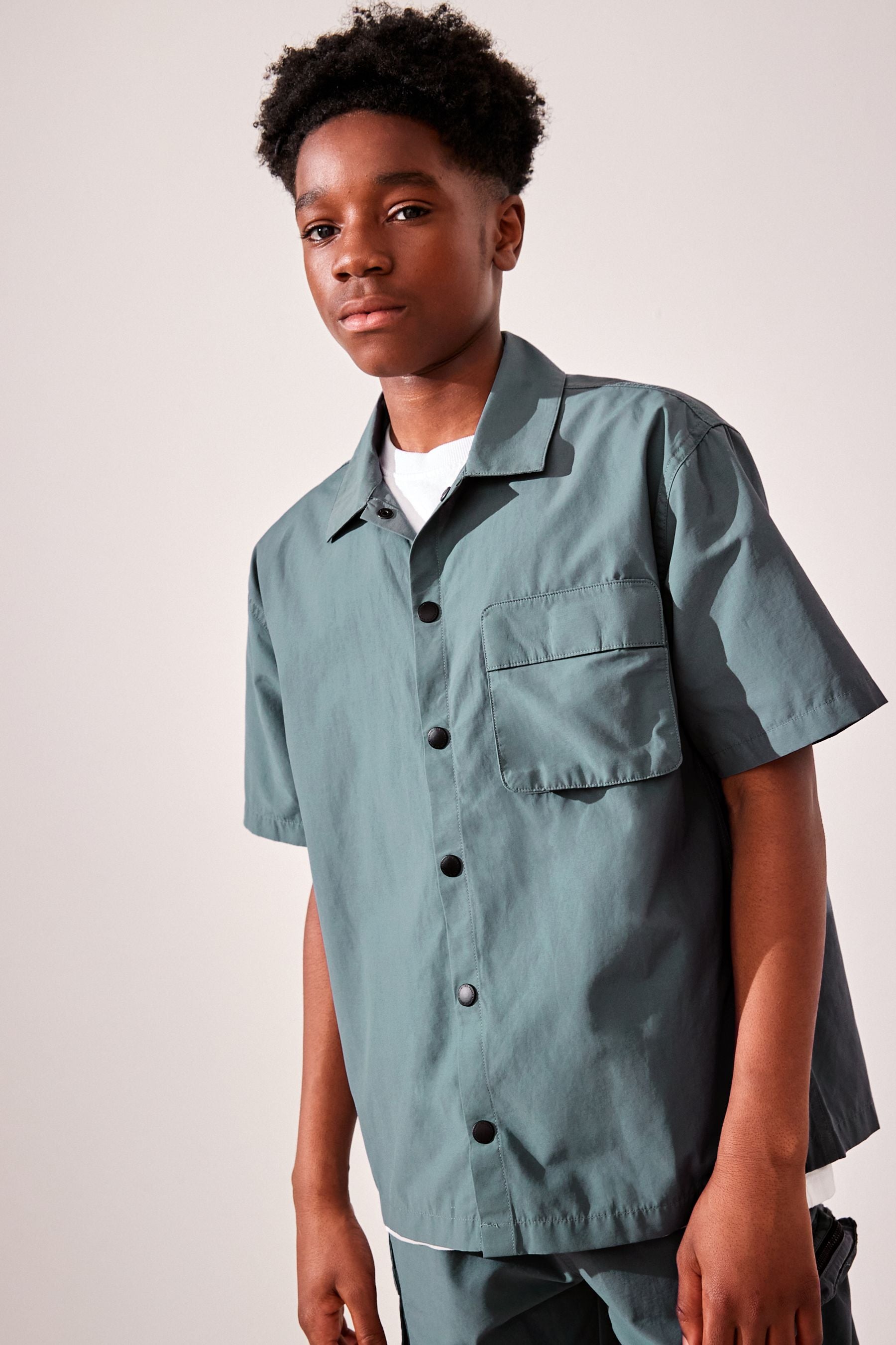 Blue Short Sleeve Utility Shirt & Shorts Set (3-16yrs)