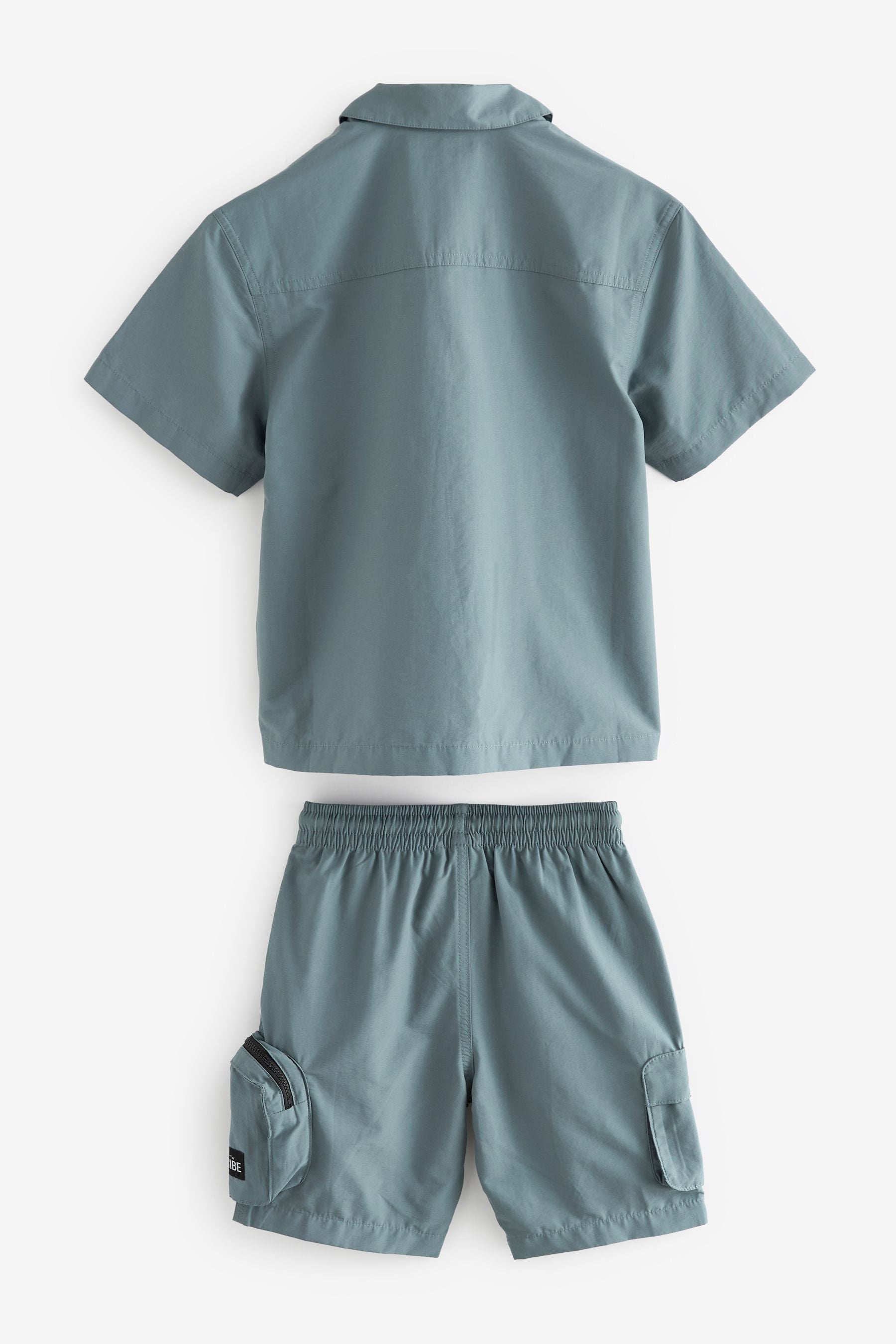 Blue Short Sleeve Utility Shirt & Shorts Set (3-16yrs)