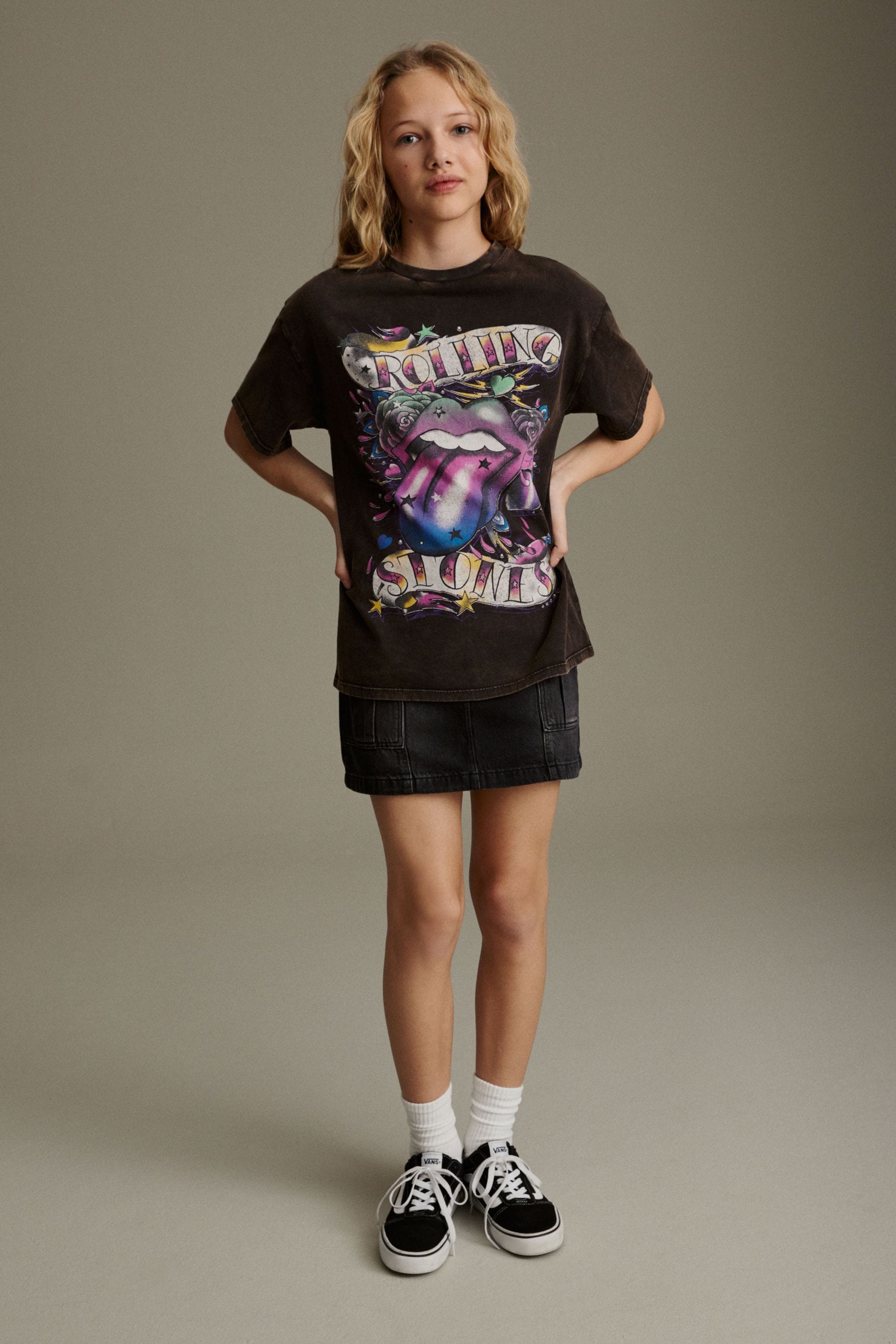 Grey Rolling Stones Oversized T-Shirt (3-16yrs)