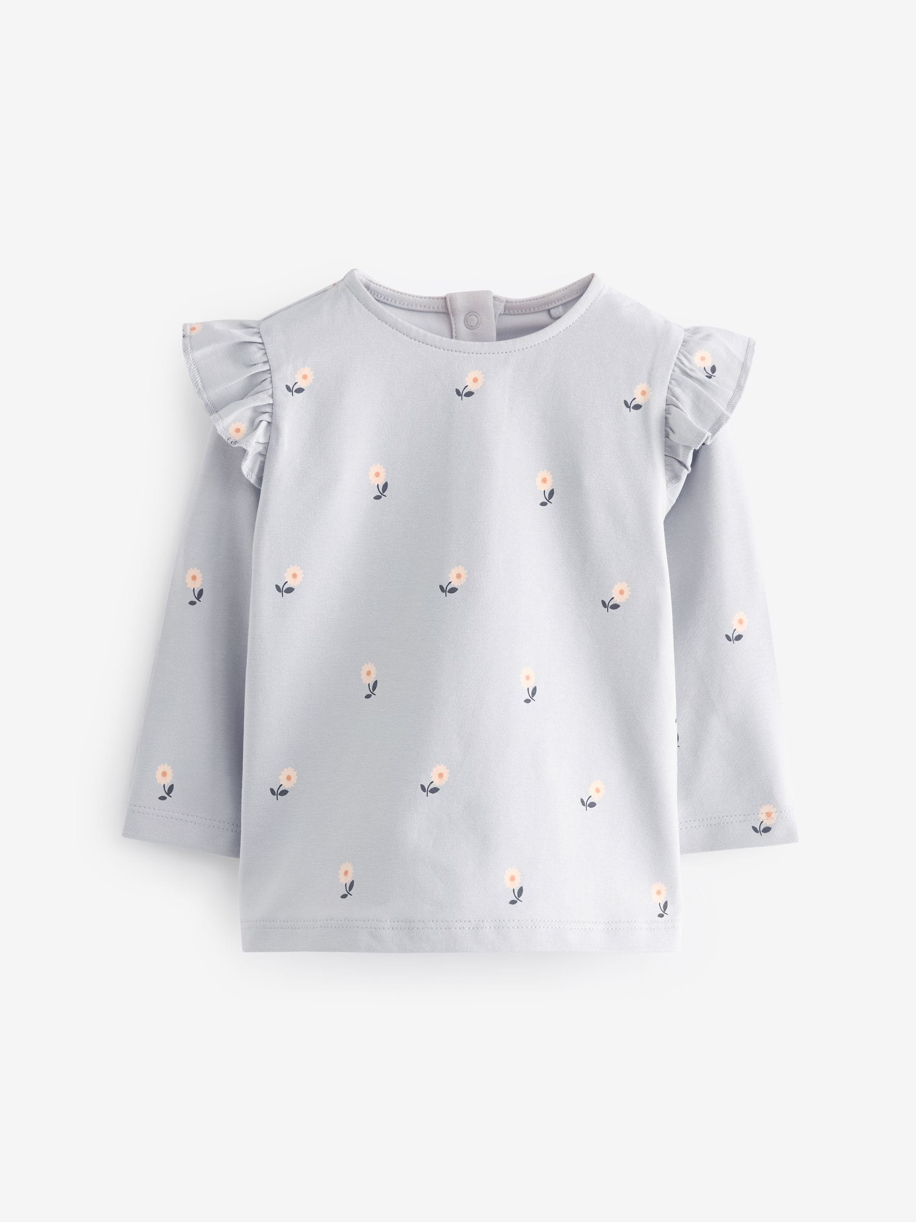 Pink/Grey Baby Long Sleeve Tops 4 Pack