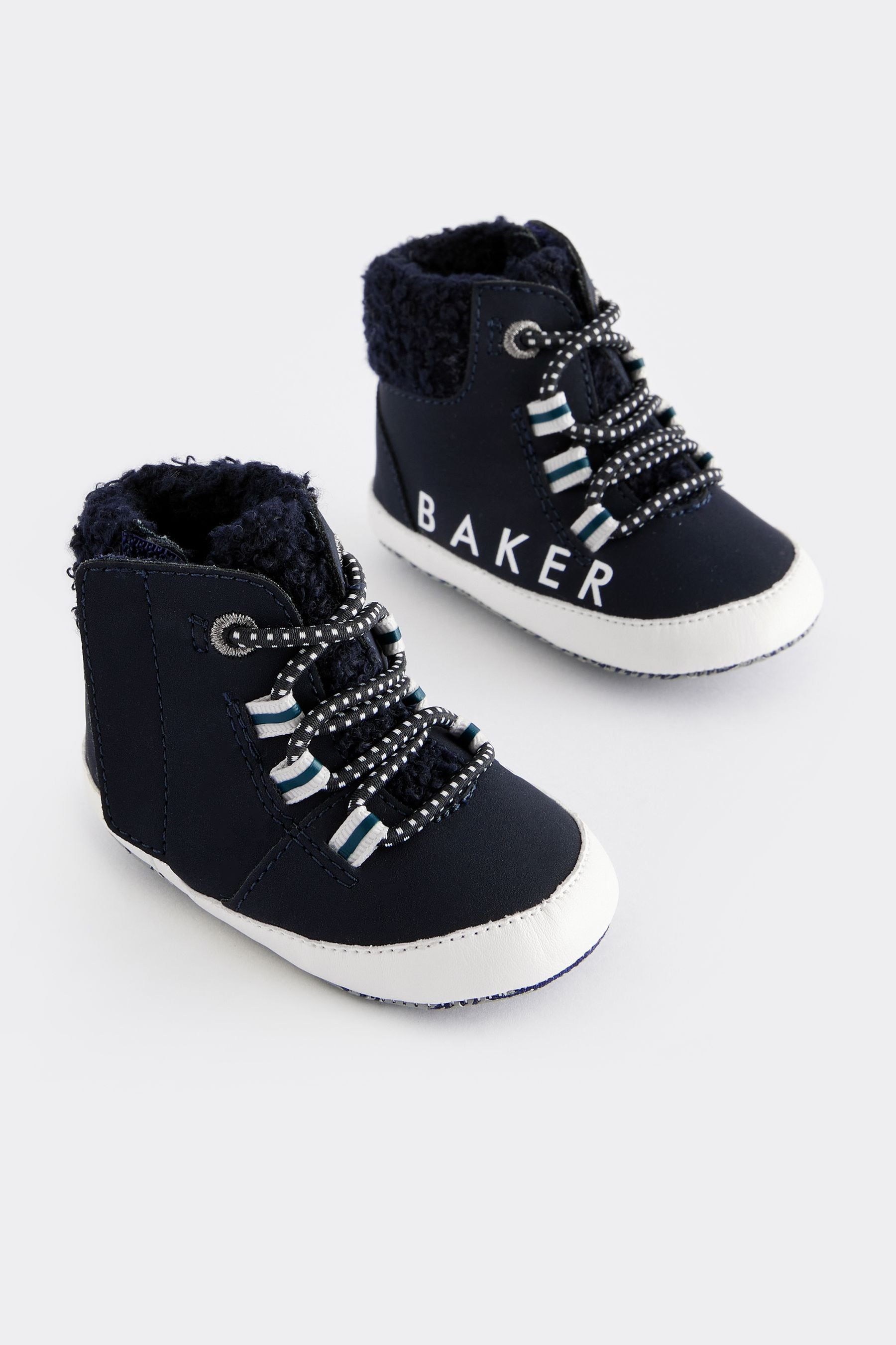 Baker by Ted Baker Boys Navy Borg Trim Boots