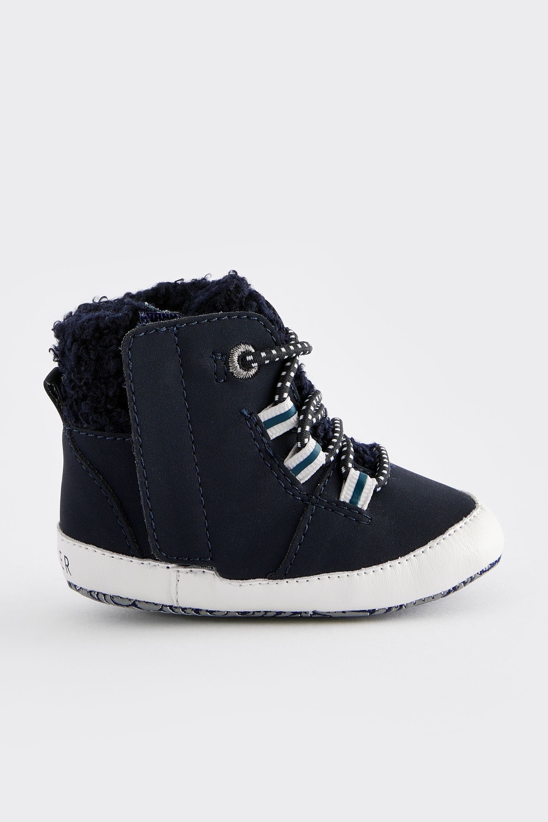 Baker by Ted Baker Boys Navy Borg Trim Boots