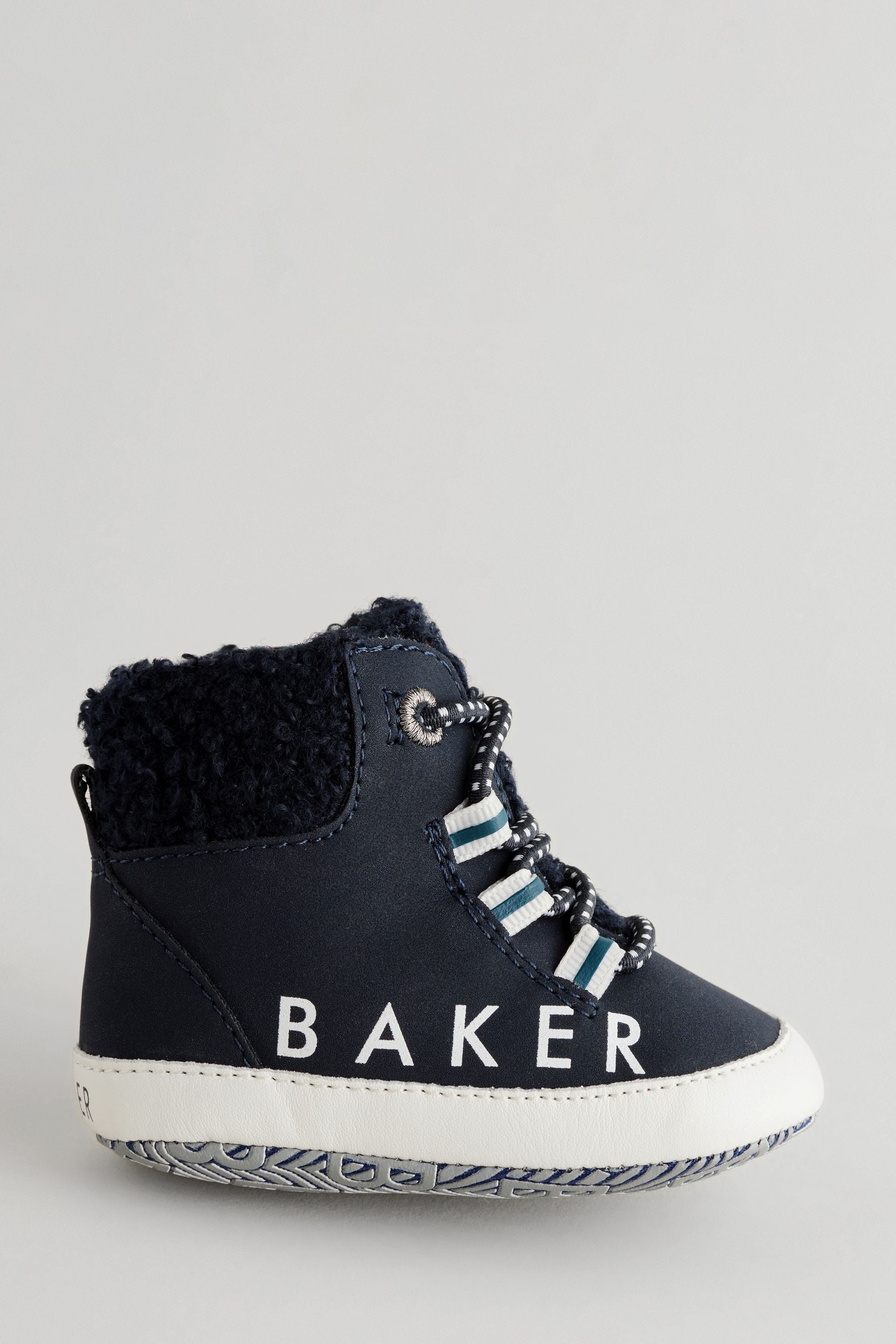 Baker by Ted Baker Boys Navy Borg Trim Boots