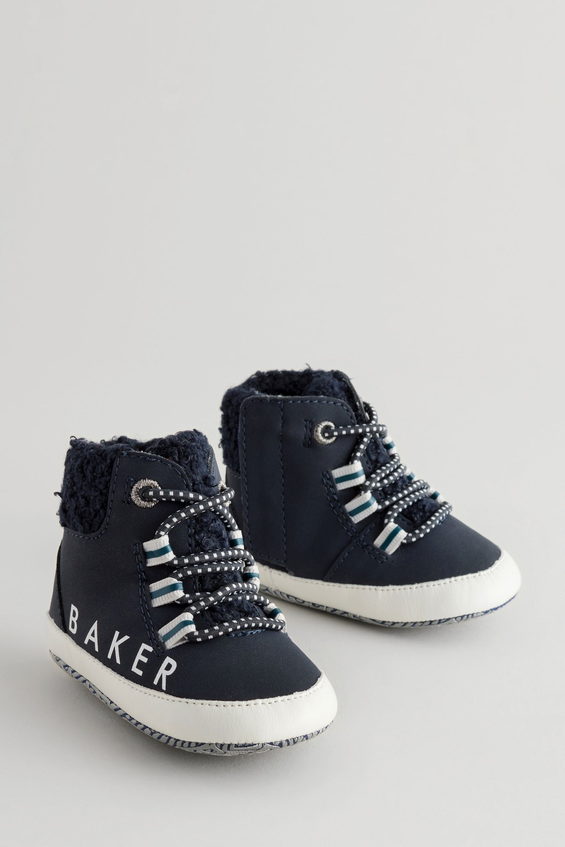 Baker by Ted Baker Boys Navy Borg Trim Boots