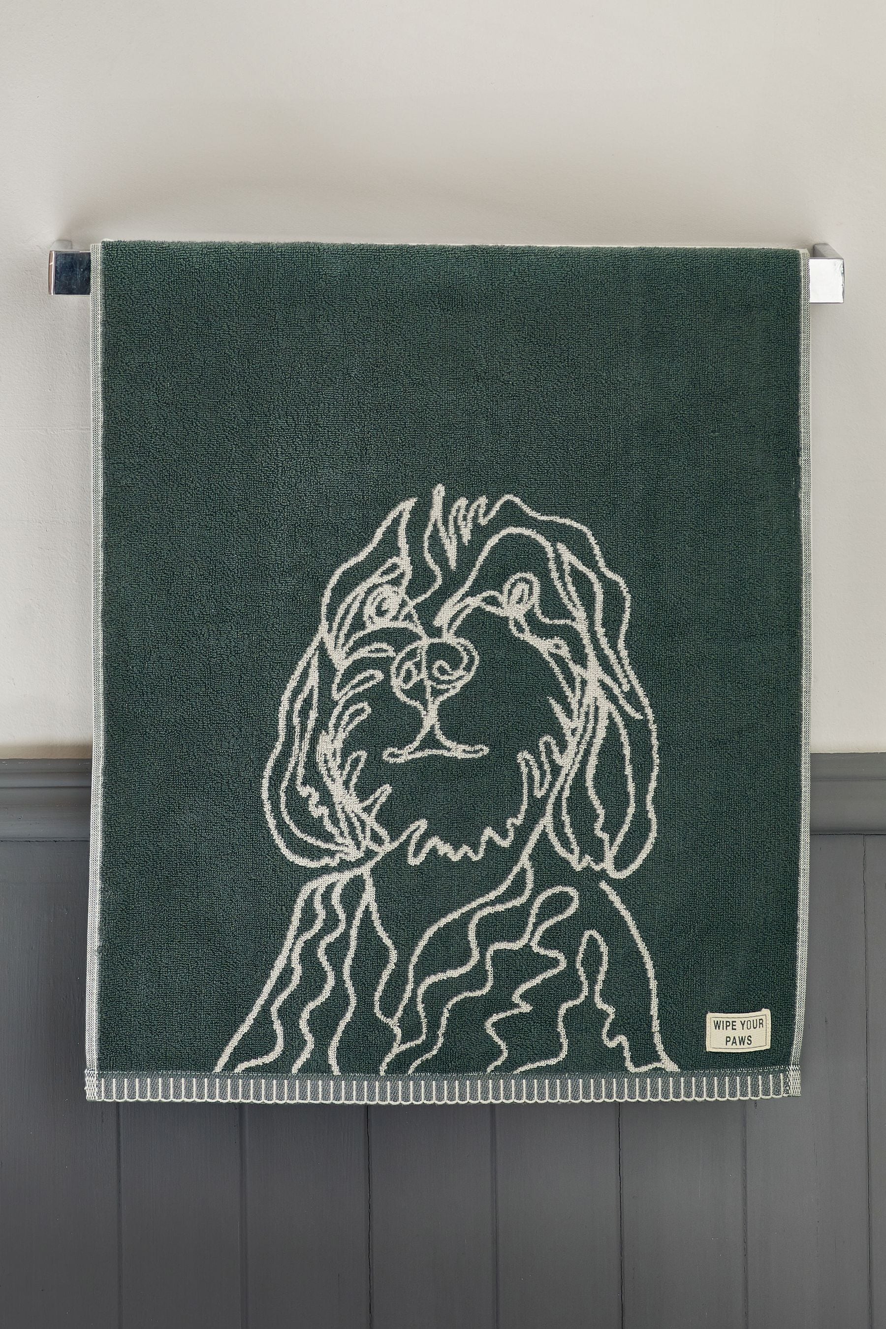 Green Charlie Cockapoo Towel 100% Cotton