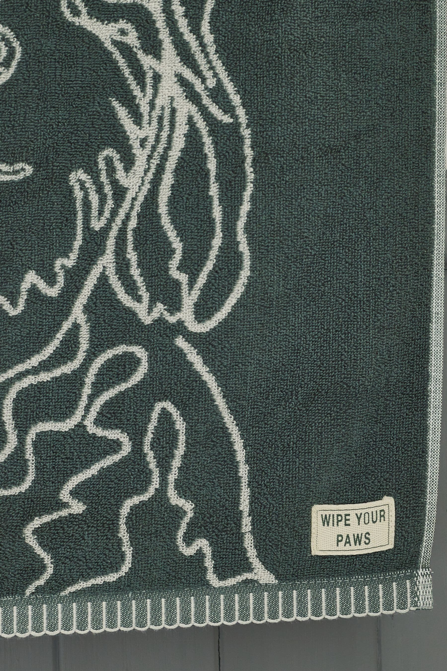 Green Charlie Cockapoo Towel 100% Cotton