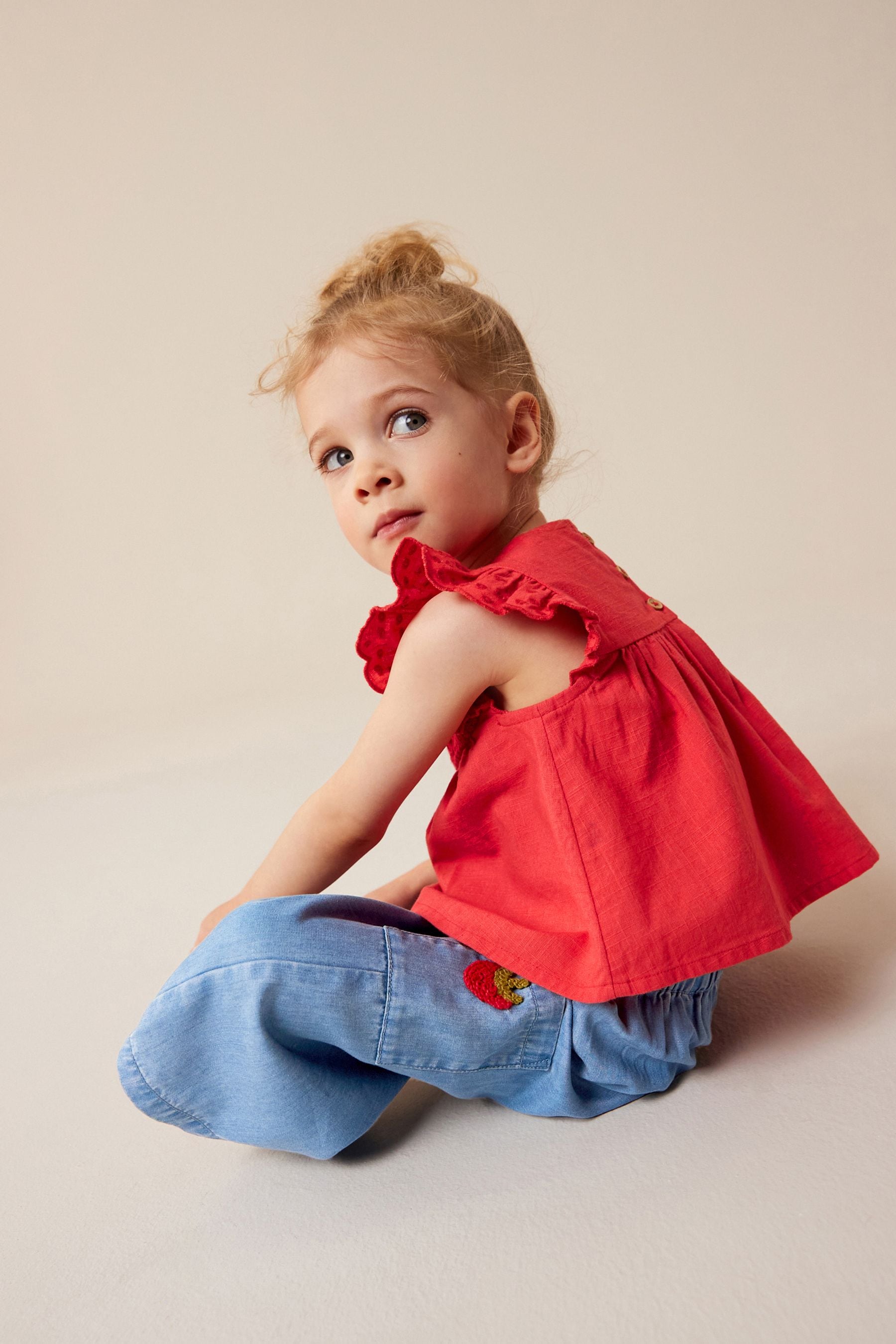 Red Strawberry Blouse and Trousers Set (3mths-7yrs)