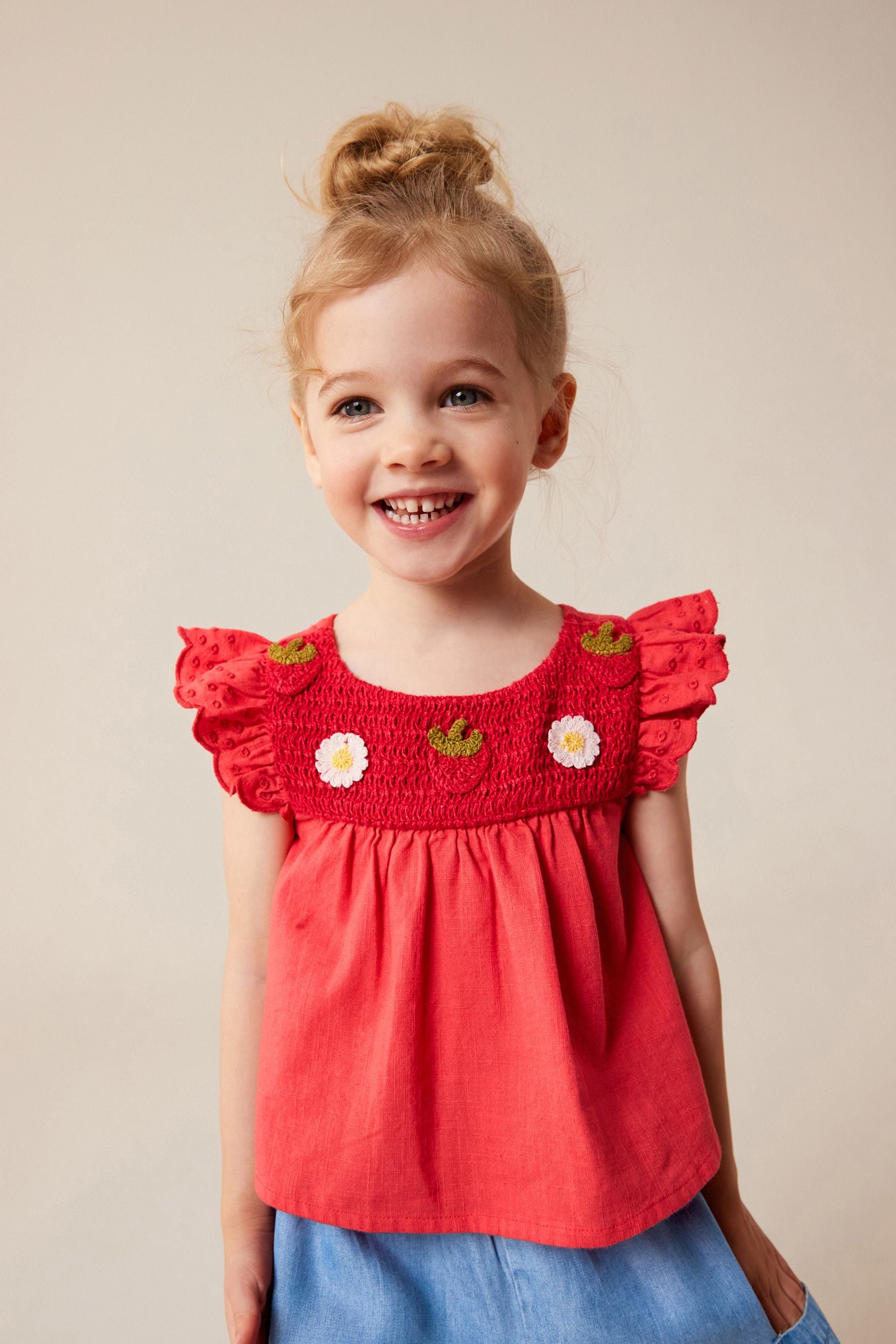 Red Strawberry Blouse and Trousers Set (3mths-7yrs)