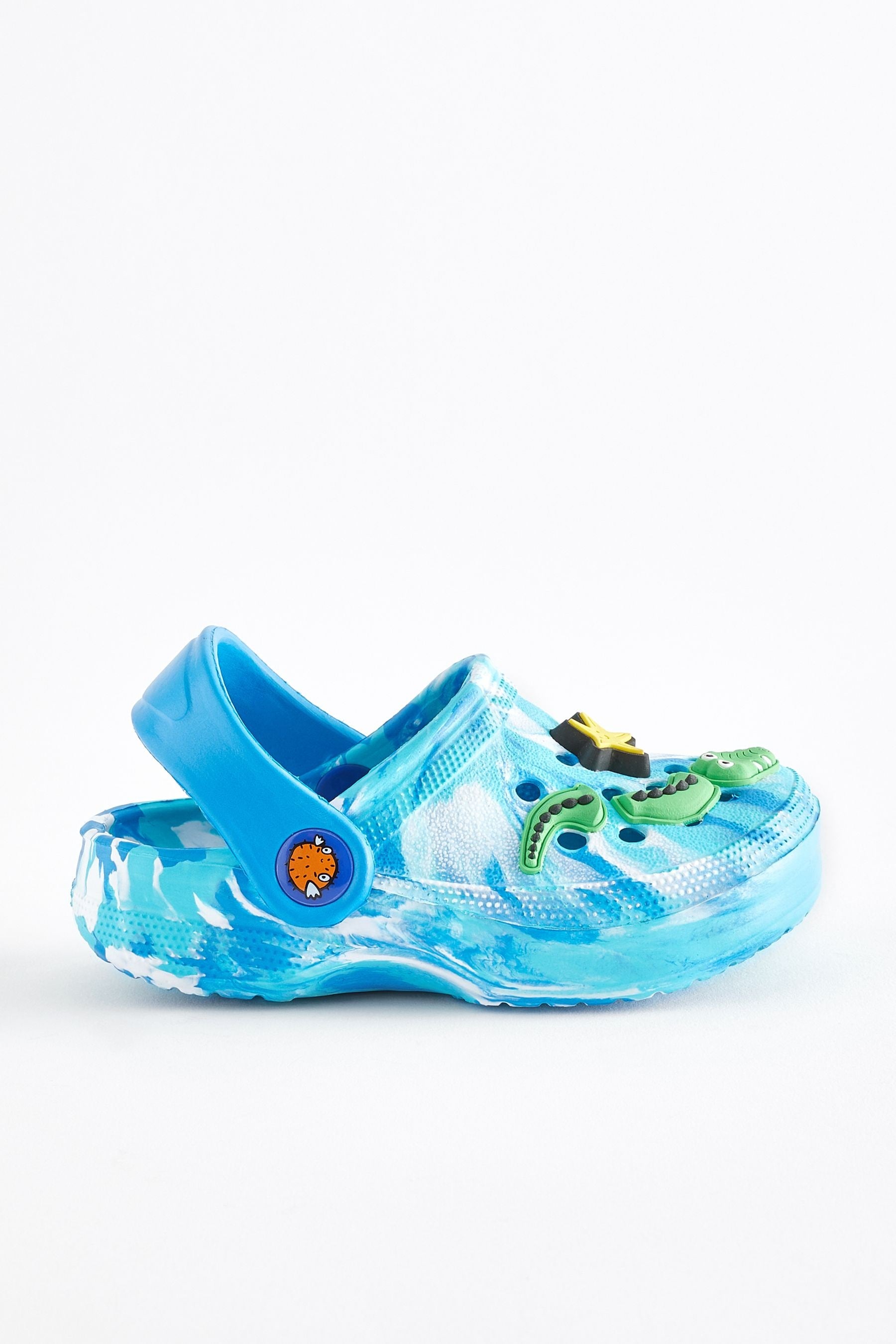 Blue Marble Crocodile Clogs