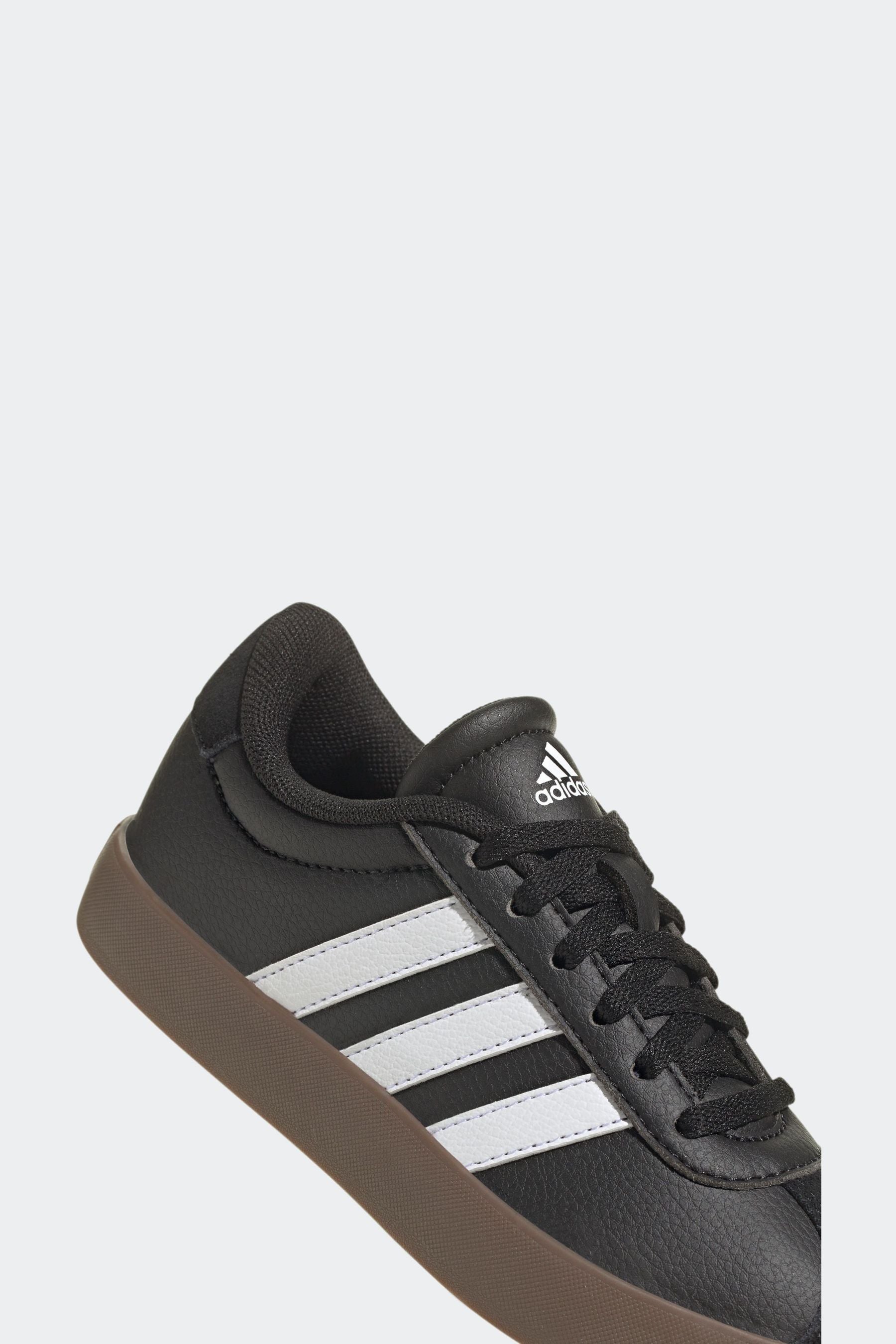 Black Chrome adidas Junior Sportswear VL Court Trainers