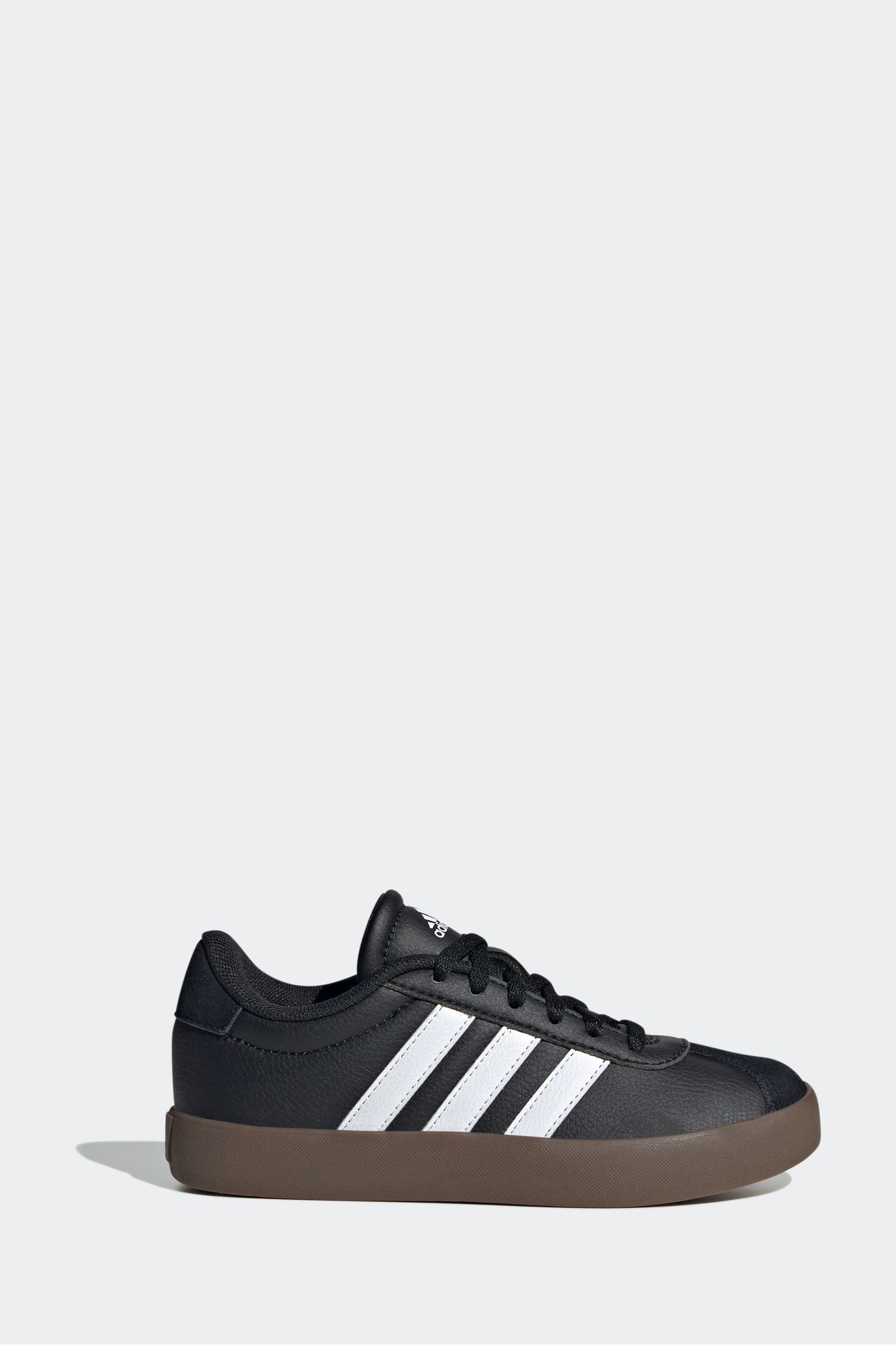 Black Chrome adidas Junior Sportswear VL Court Trainers