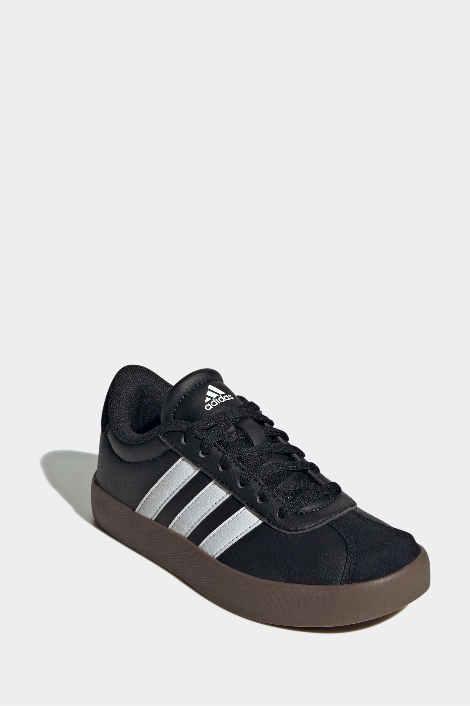 Black Chrome adidas Junior Sportswear VL Court Trainers