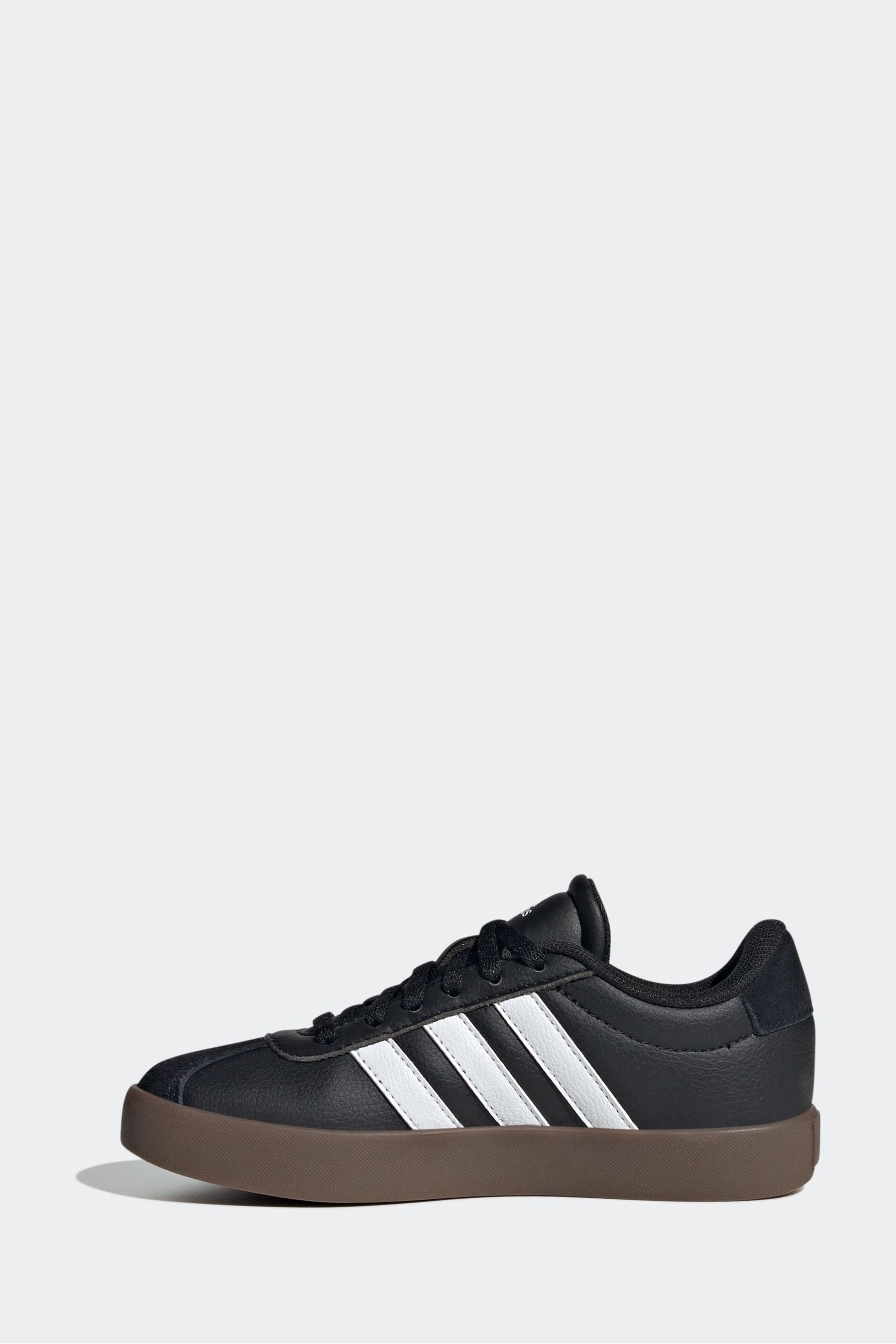 Black Chrome adidas Junior Sportswear VL Court Trainers