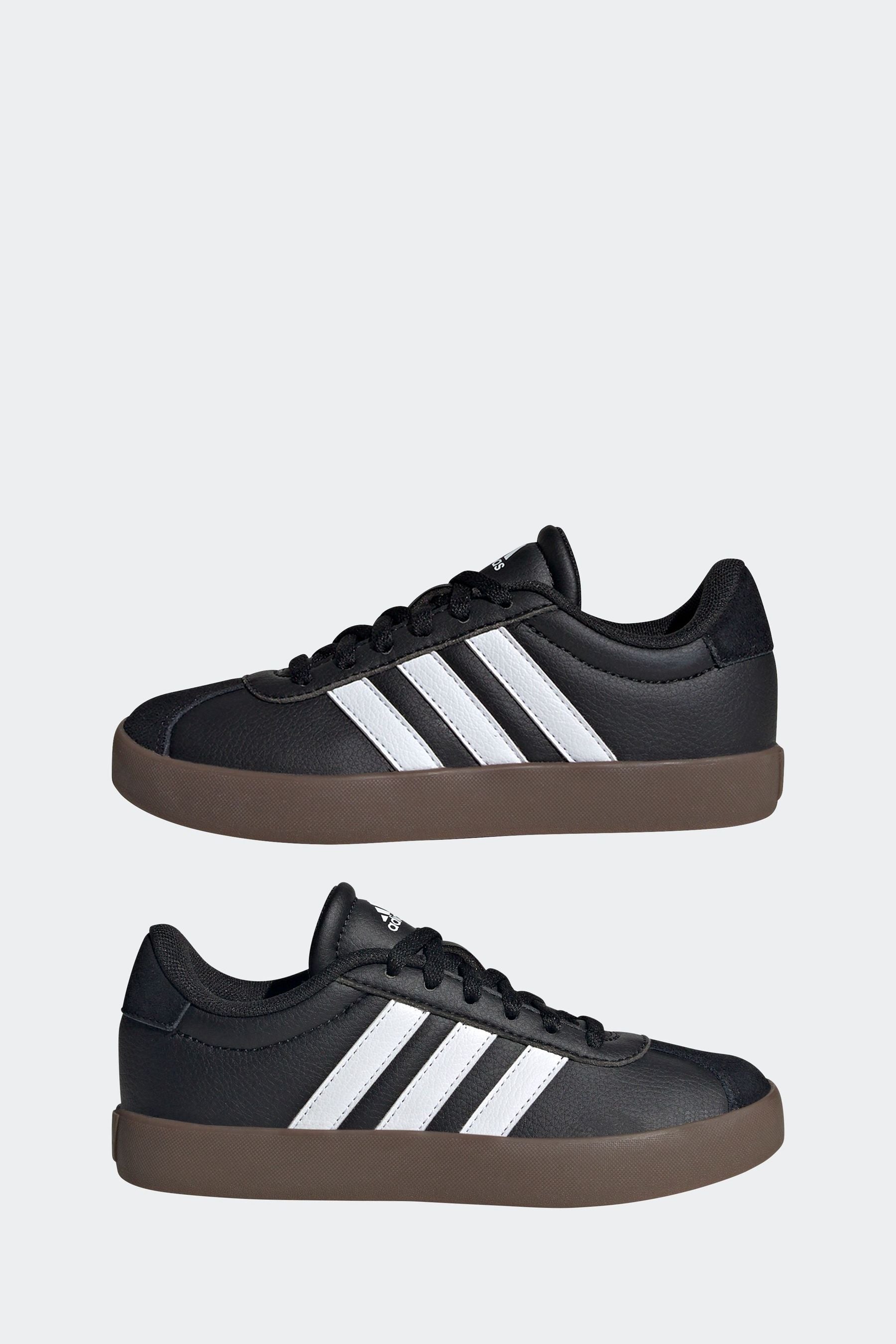 Black Chrome adidas Junior Sportswear VL Court Trainers