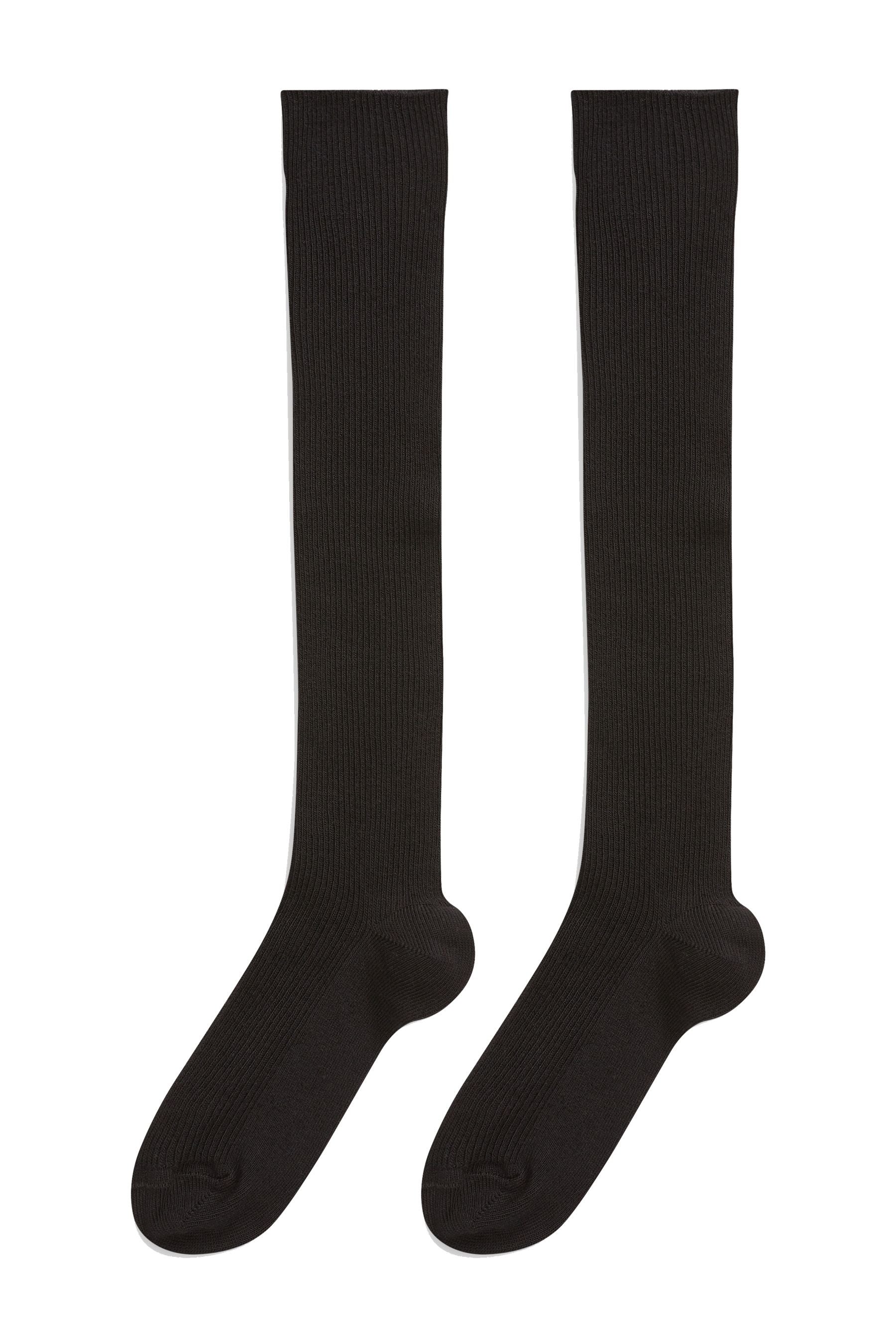 Black 2 Pack Cotton Rich Over Knee School Socks