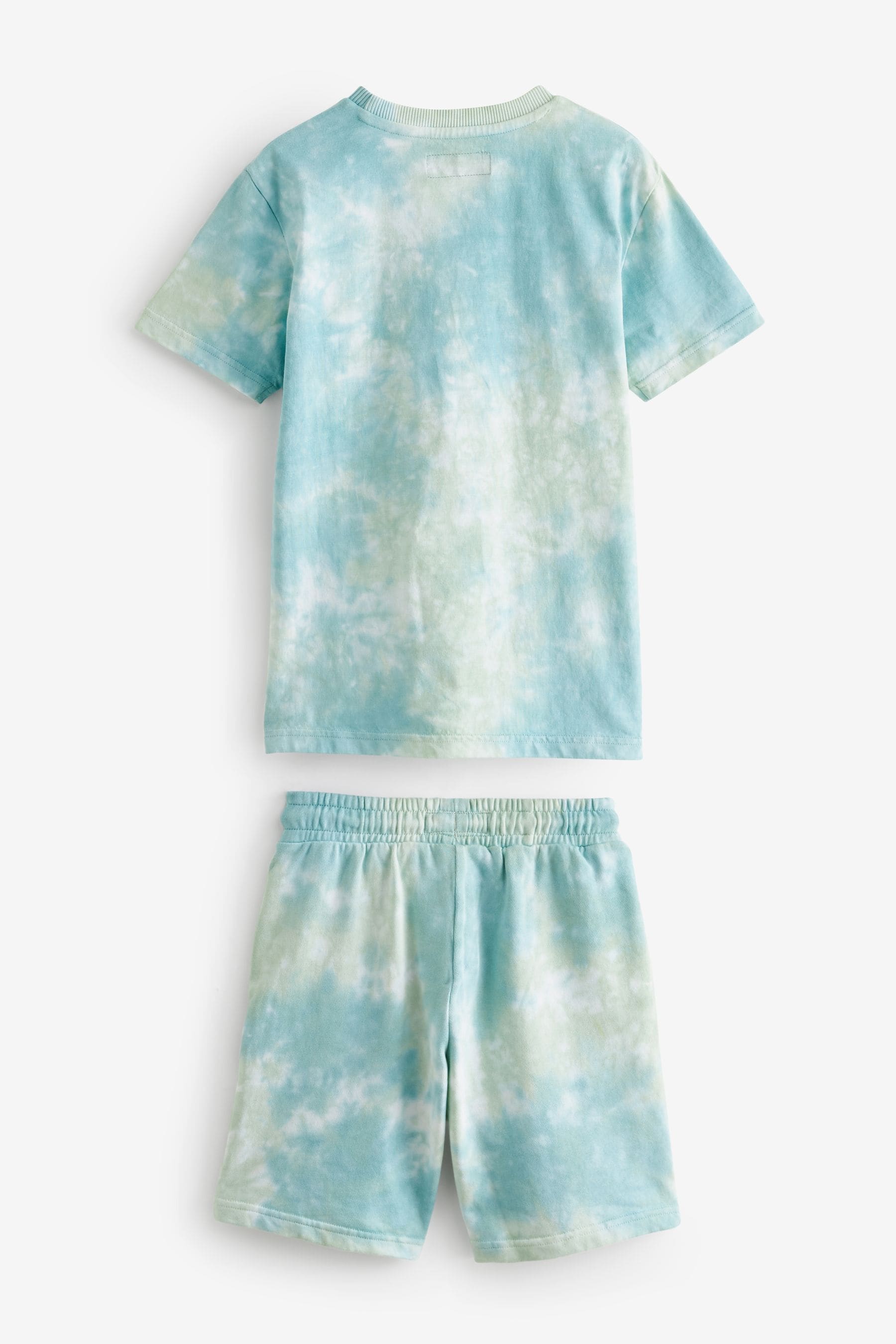 Mineral Green 100% Cotton Tie Dye T-Shirt And Shorts Set (3-16yrs)