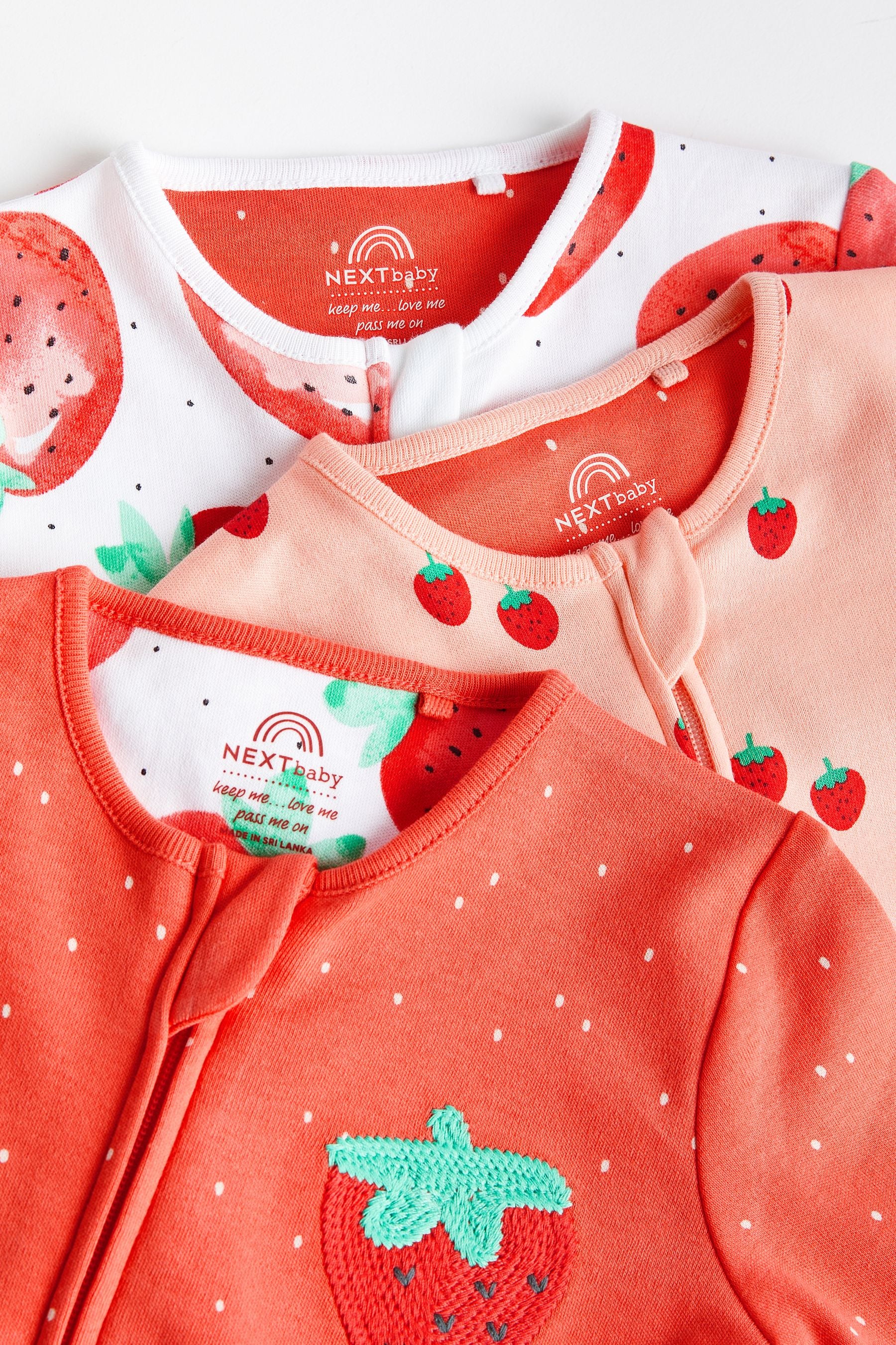 Red strawberry Baby Printed Sleepsuit (0mths-3yrs)