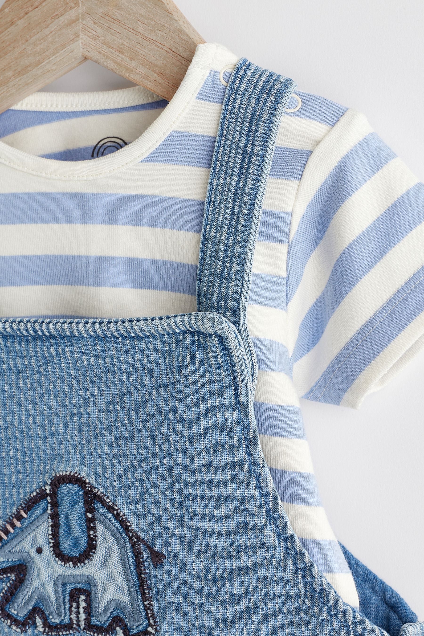 Denim Elephant Baby Dungarees and Bodysuit Set (0mths-2yrs)