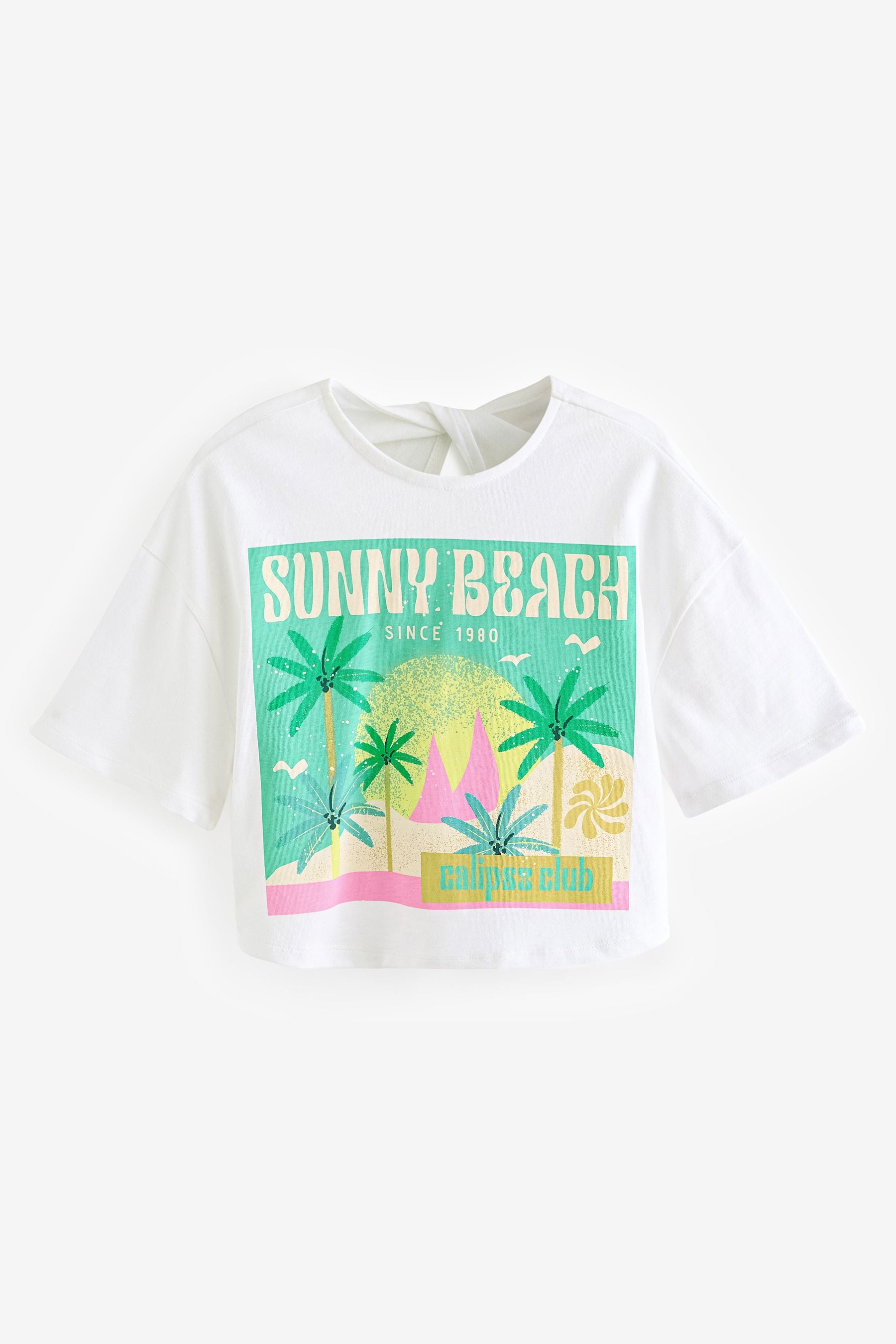 White Summer Beach Graphic T-Shirt (3-12yrs)