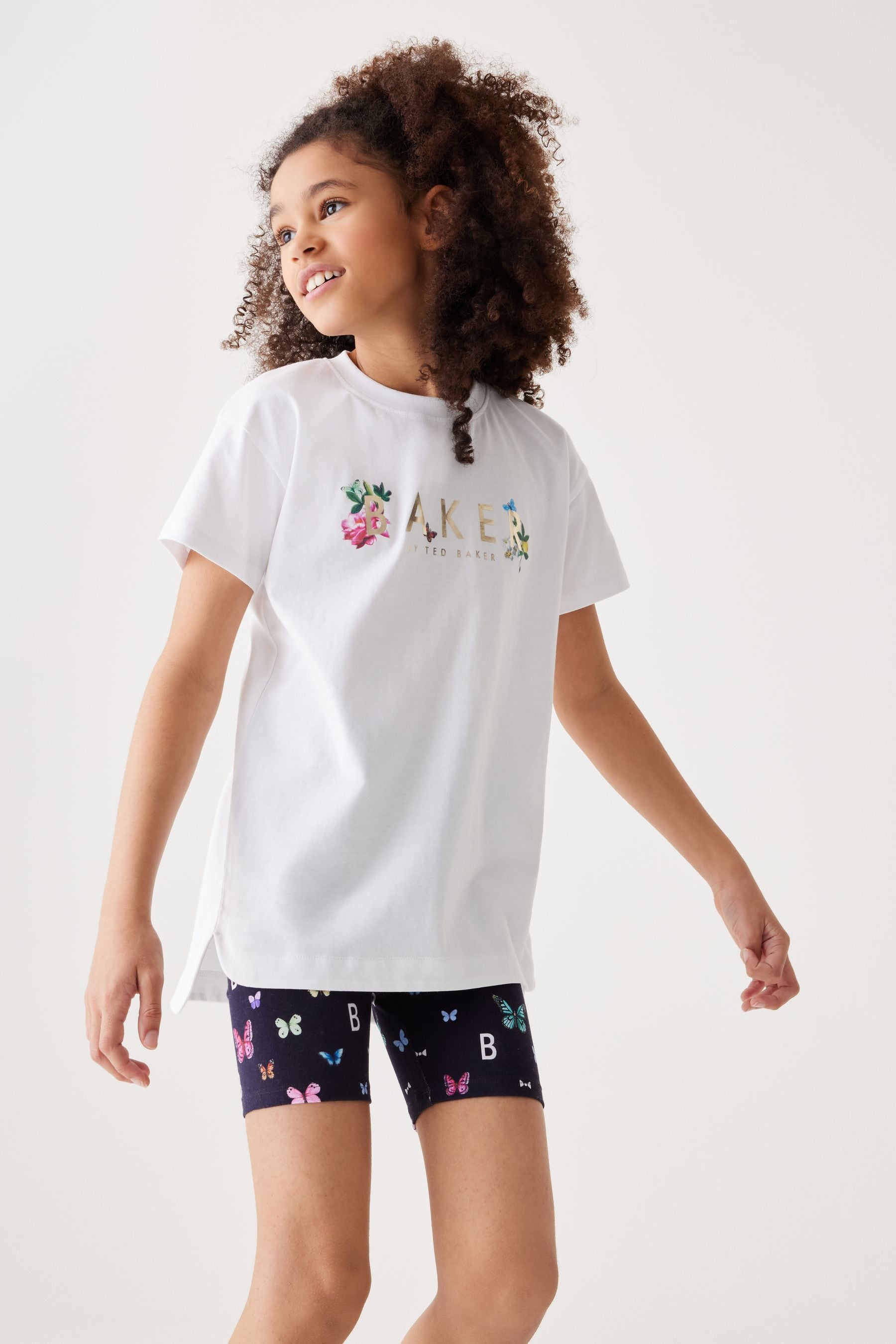 Navy Baker by Ted Baker Navy Butterfly T-Shirt And Cycling Shorts Set