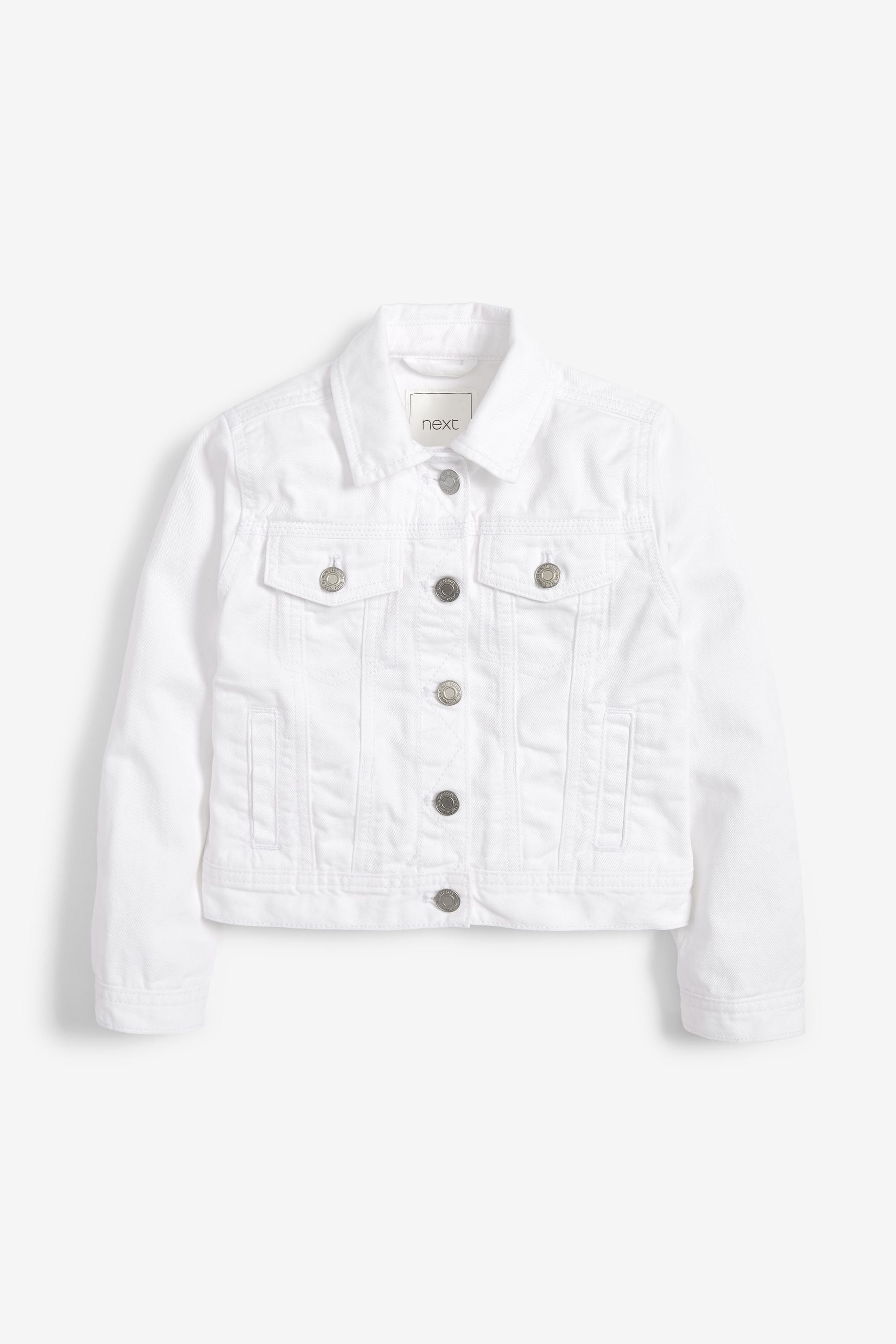 White Denim Heart Western 100% Cotton Jacket (3-16yrs)