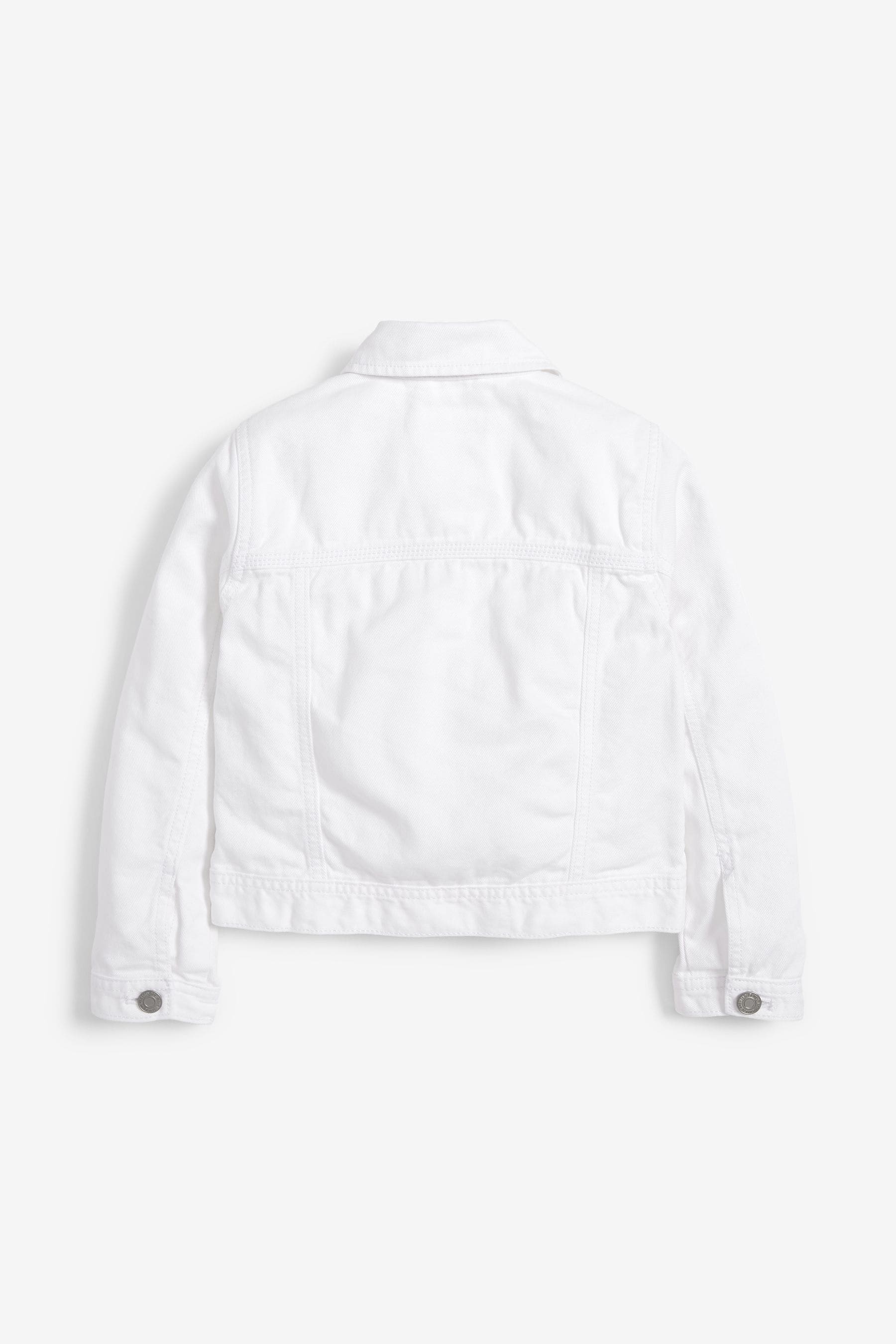 White Denim Heart Western 100% Cotton Jacket (3-16yrs)