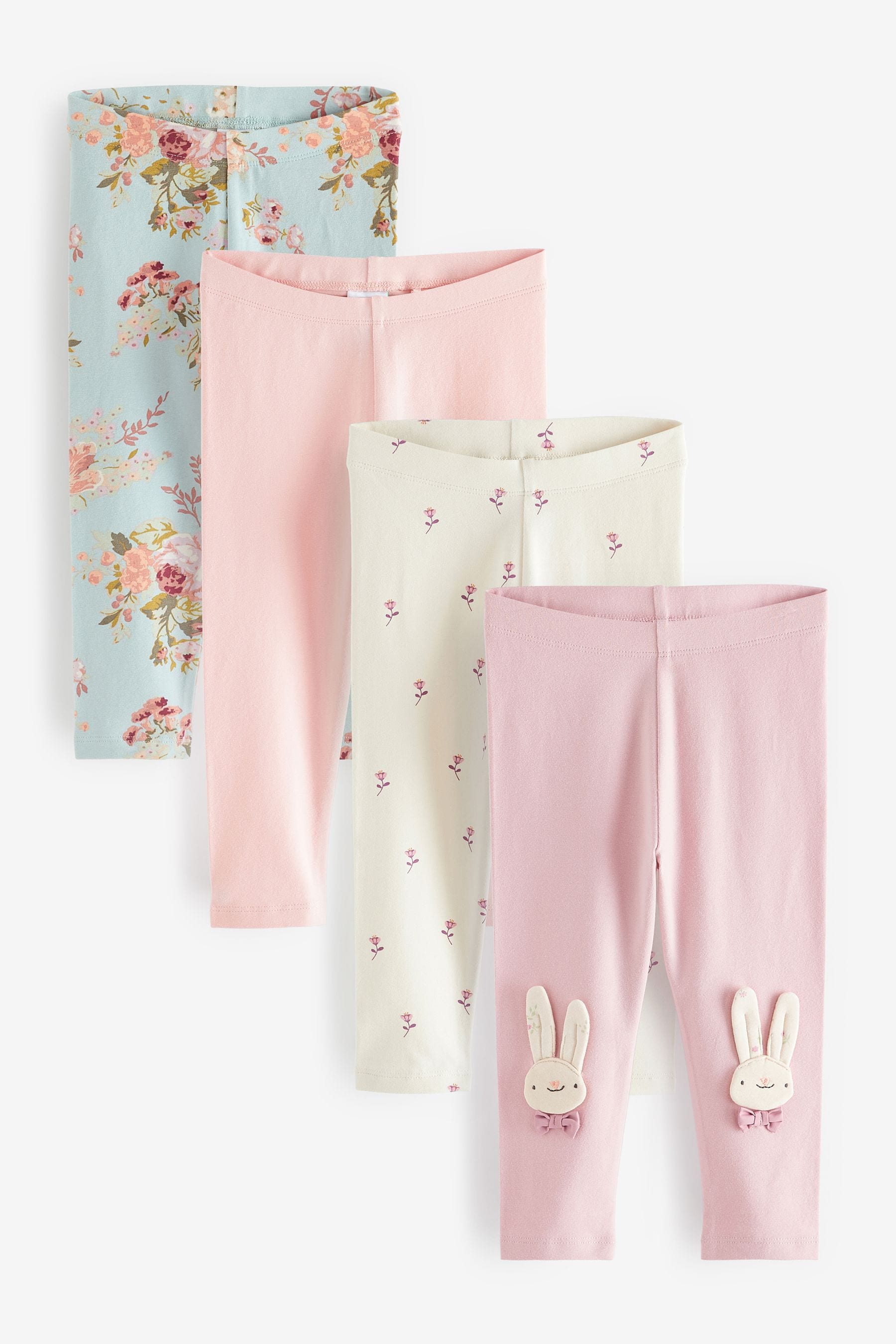 Pink Bunny Leggings 4 Pack (3mths-7yrs)