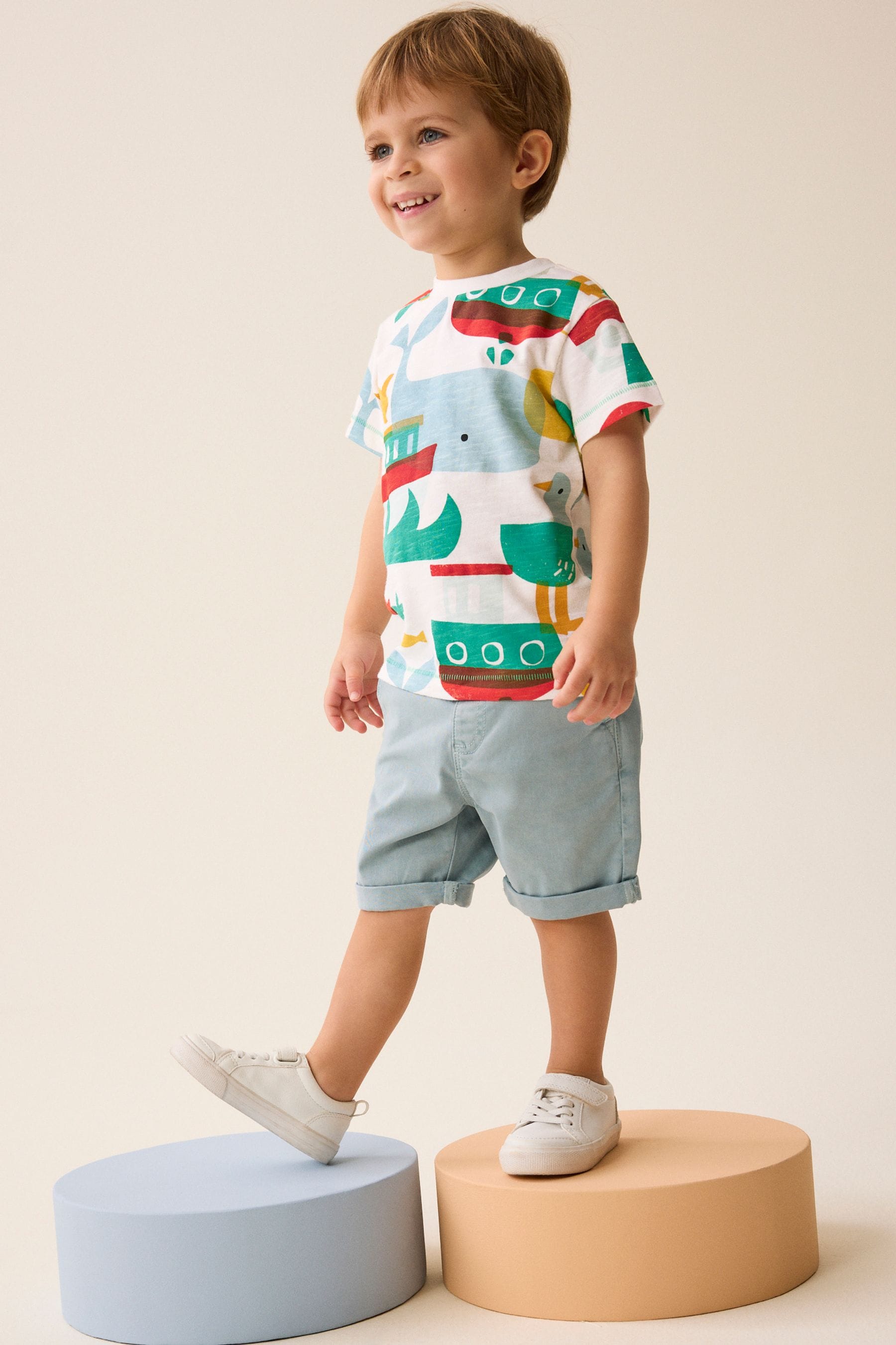 Red/Green All-Over Print Short Sleeve T-Shirt (3mths-7yrs)