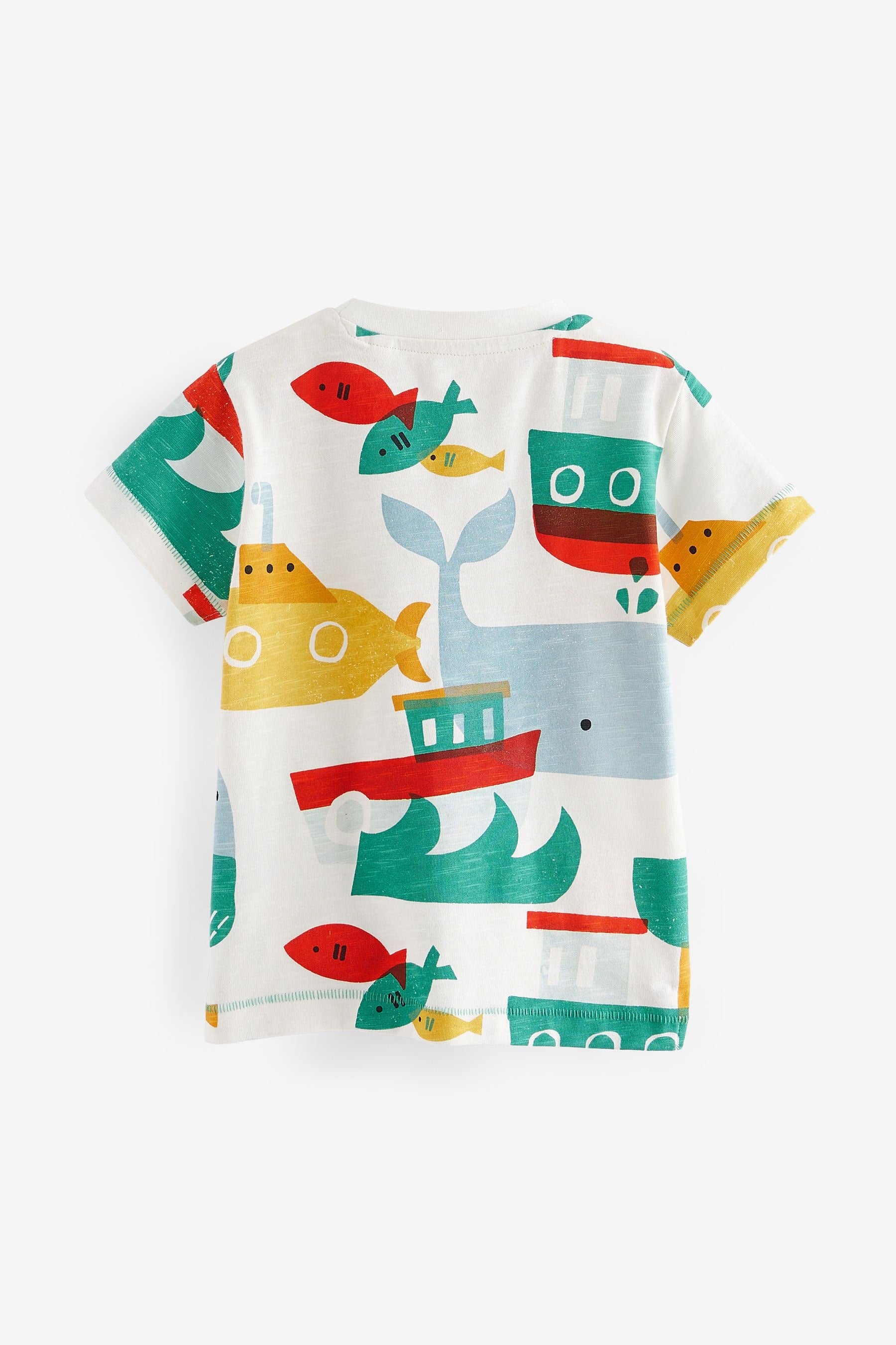 Red/Green All-Over Print 100% Cotton Short Sleeve T-Shirt (3mths-7yrs)