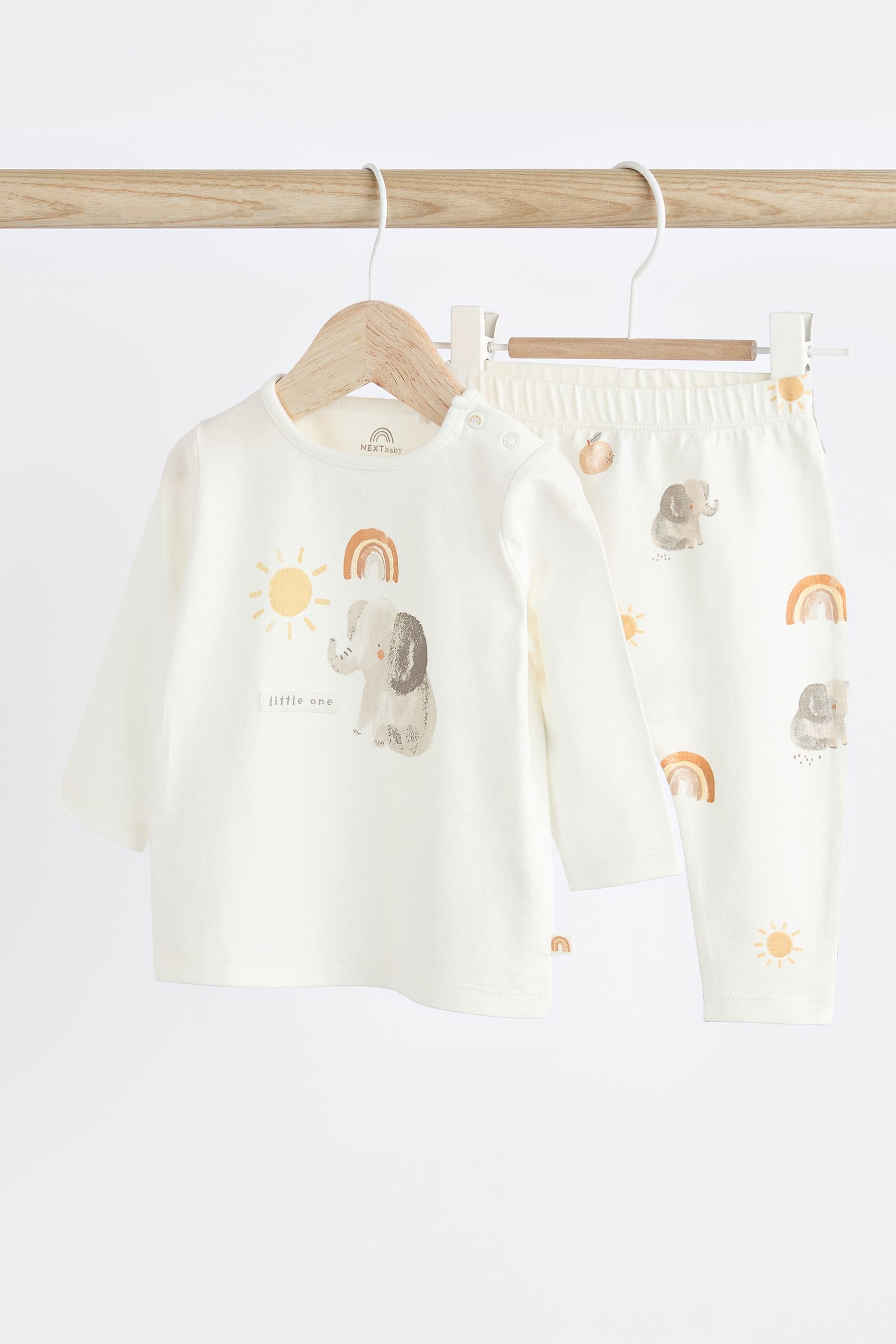 Cream Elephant Baby Top And Leggings Set (0mths-2yrs)