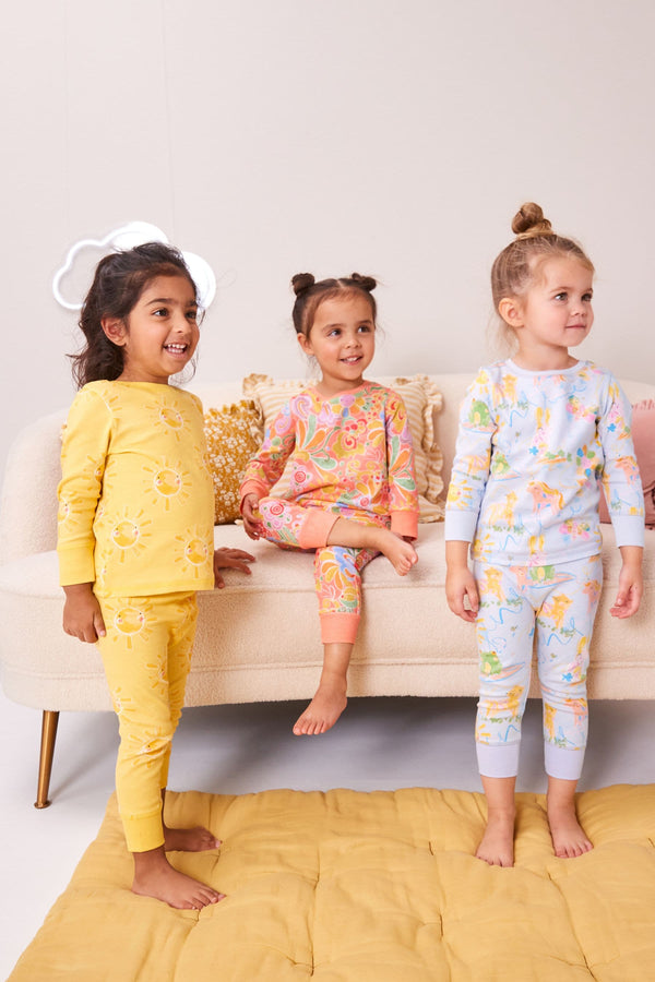 Multi Character 3 Pack Printed Long Sleeve Pyjamas (9mths-10yrs)