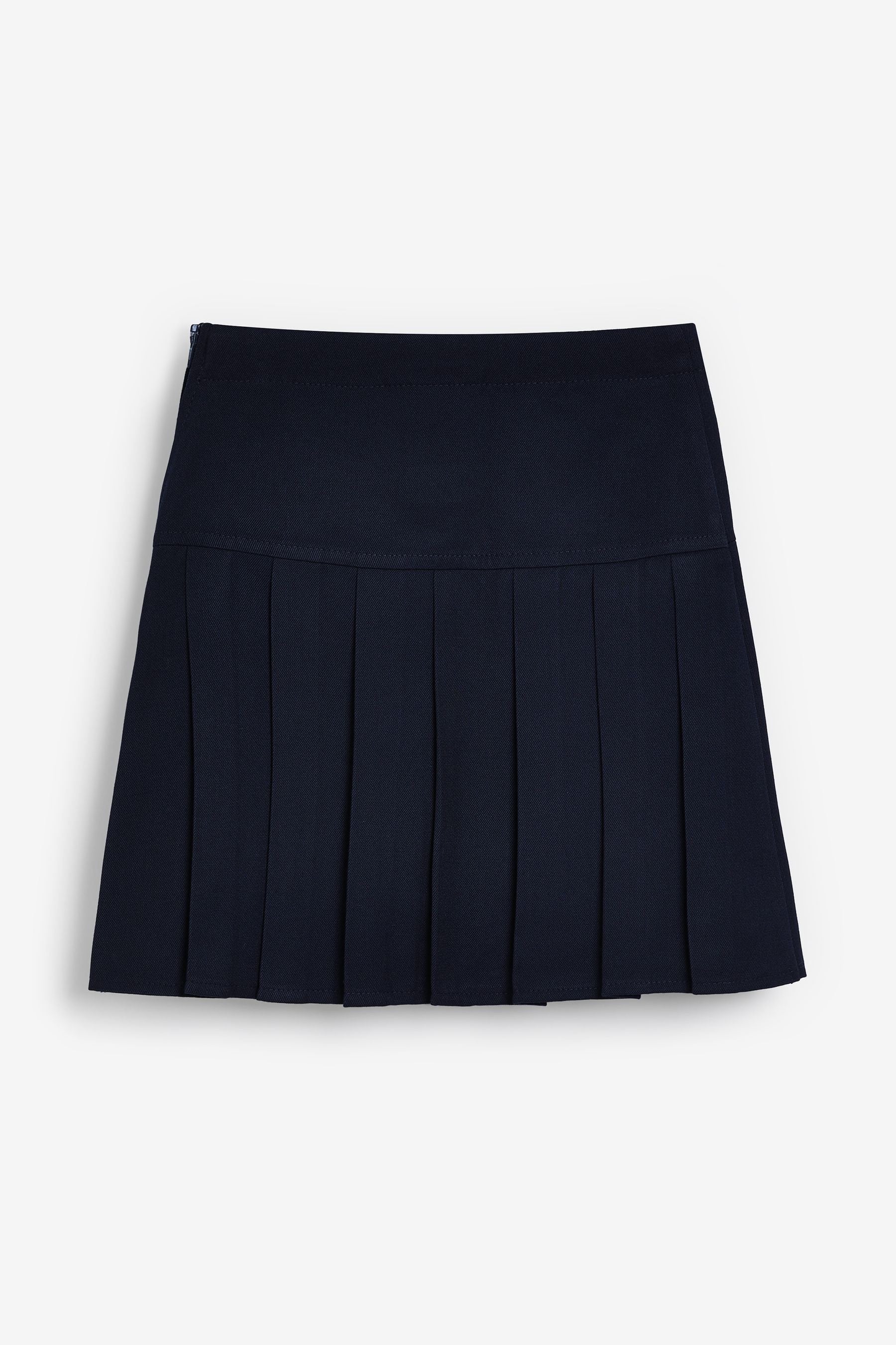 Navy Blue Longer Length Regular Waist Pleated School Skirts 2 Pack (3-16yrs)