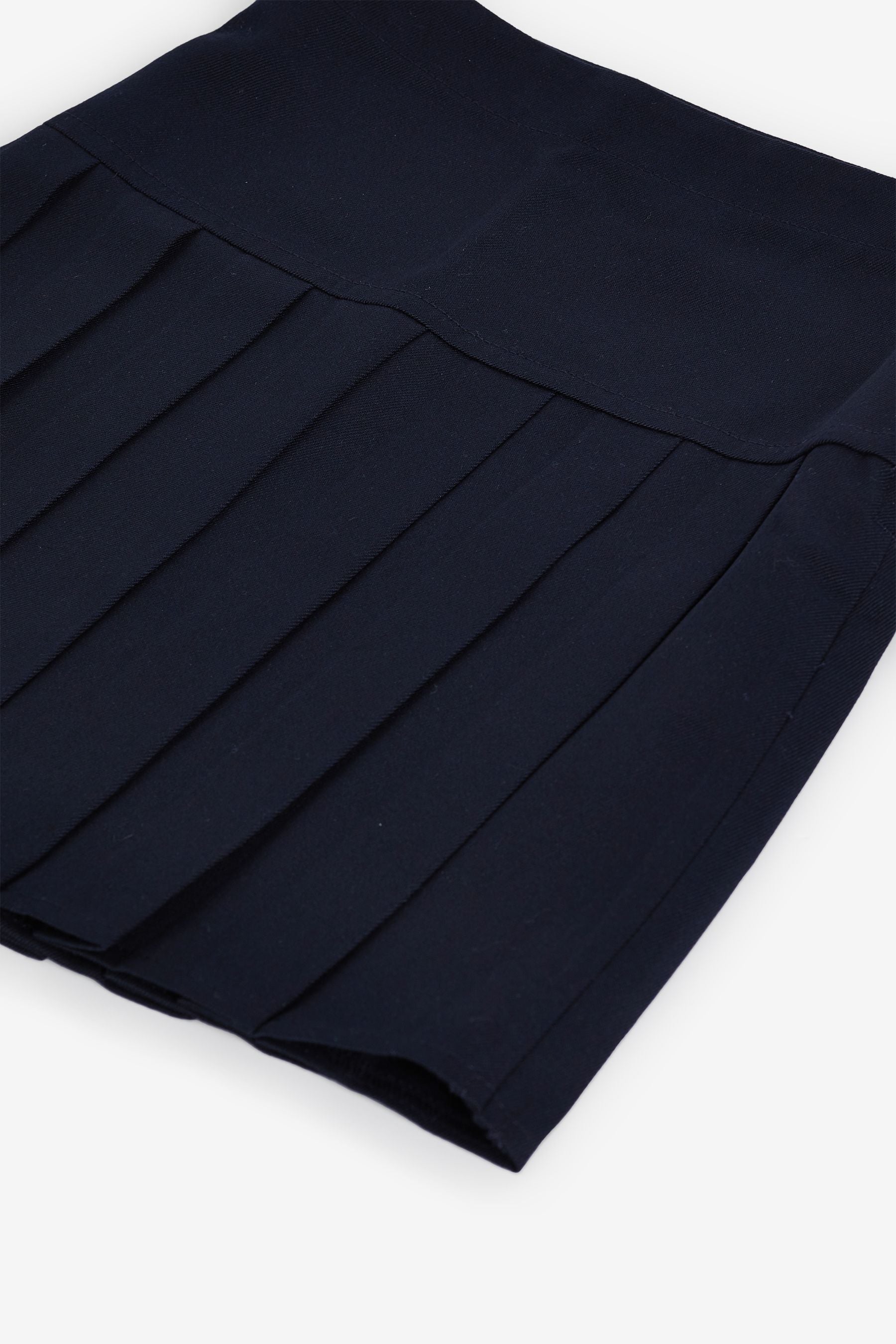 Navy Blue Longer Length Regular Waist Pleated School Skirts 2 Pack (3-16yrs)