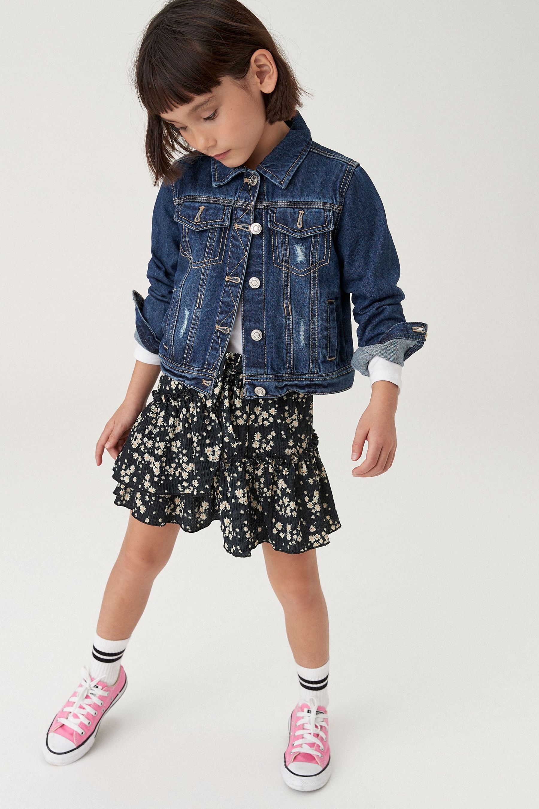 Dark Wash Denim Heart Western 100% Cotton Jacket (3-16yrs)